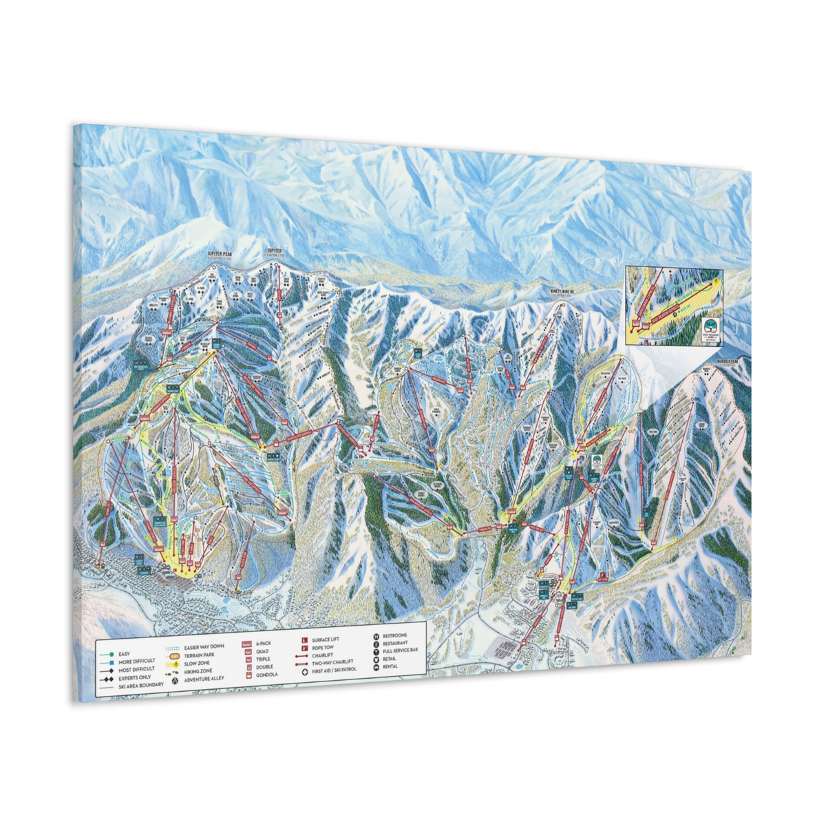 Park City UT Trail Map Canvas Poster Utah Ski Resort 48x32 EBay Park City UT Trail Map Canvas Poster Utah Ski Resort 48x32 EBay