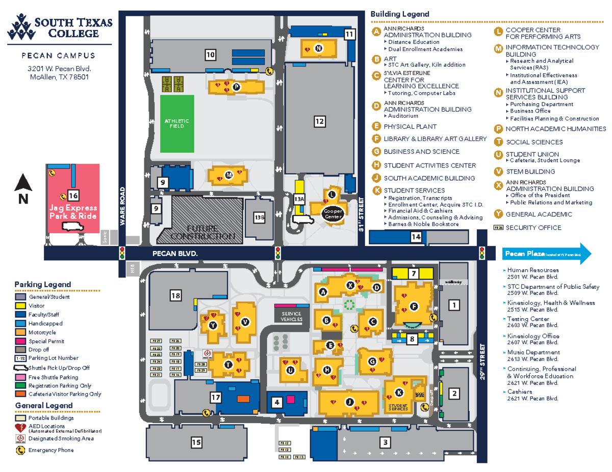 Pecan Campus Map Overview For Students And Visitors Pecan Campus Studocu
