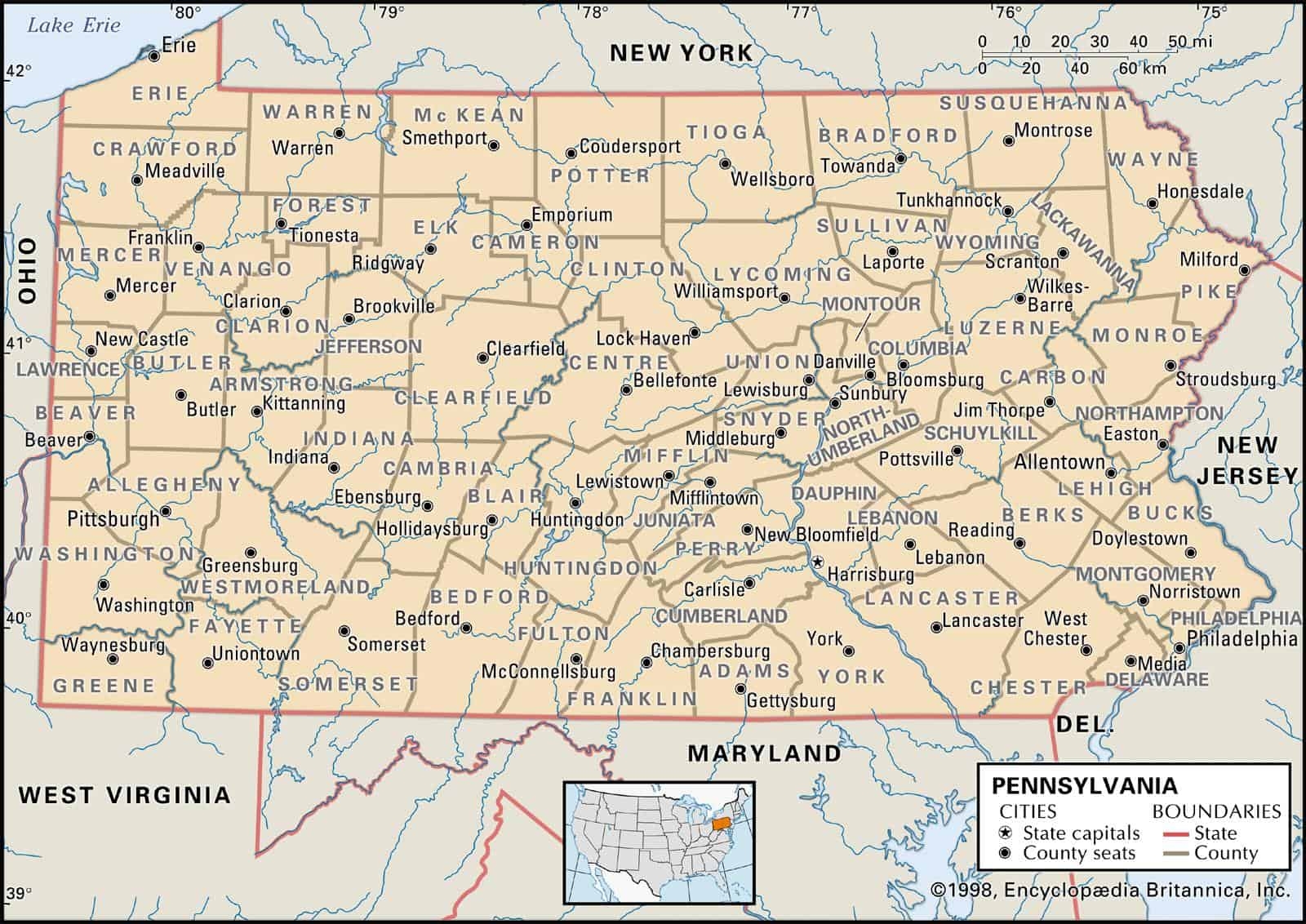 Pennsylvania County Maps Interactive History Complete List Pennsylvania County Maps Interactive History Complete List