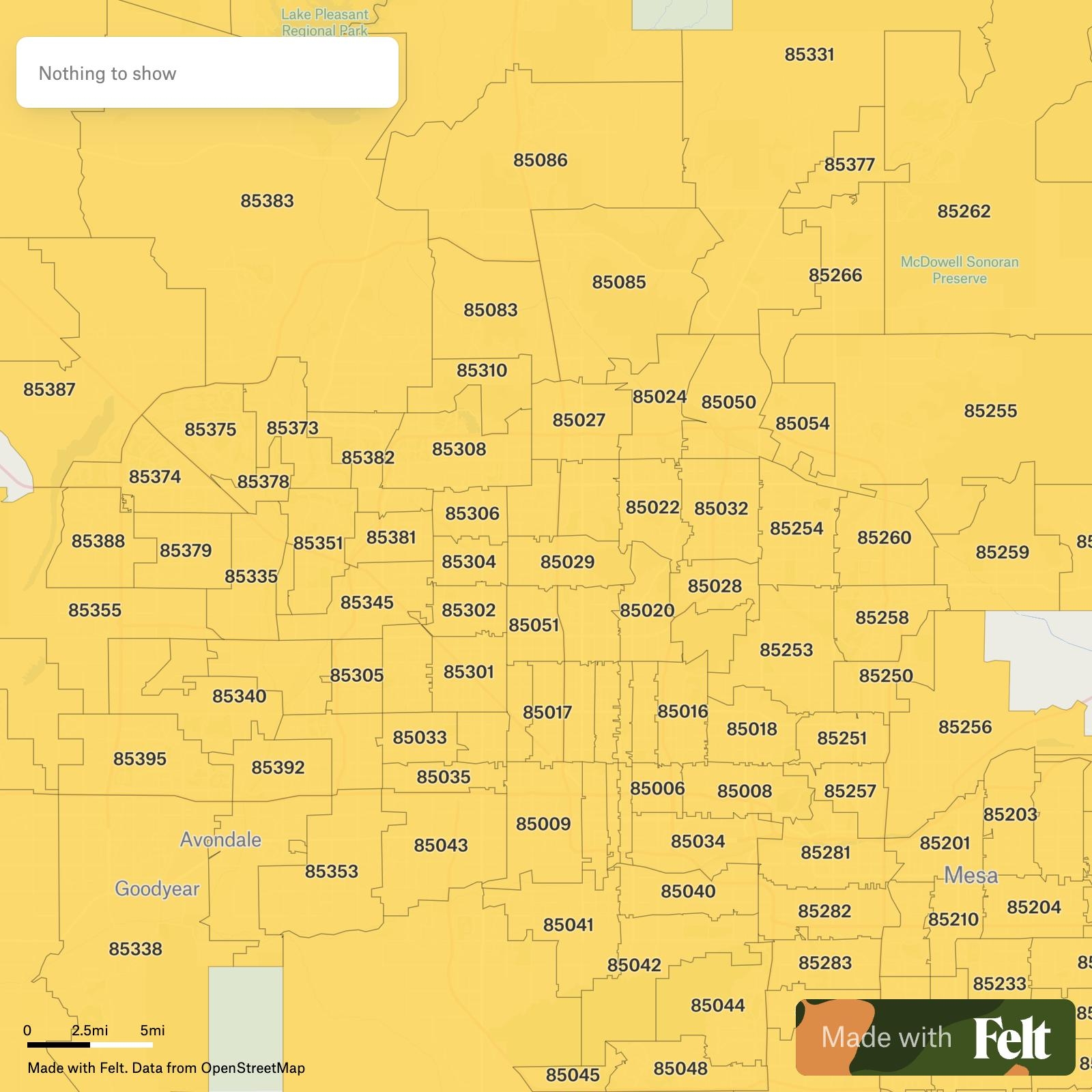 Phoenix City ZIP Code Map Arizona Towns Counties And Areas