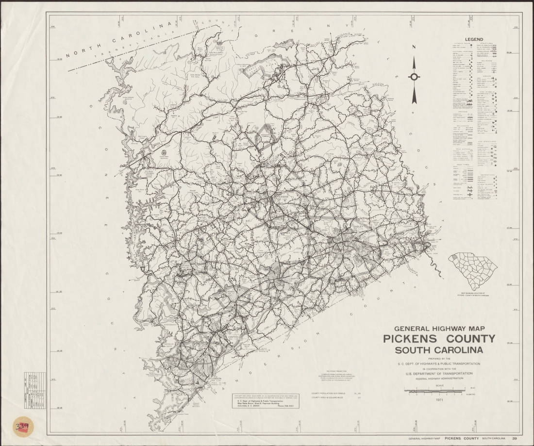 Pickens County South Carolina Department Of Transportation County Road Maps UofSC Digital Collections Pickens County South Carolina Department Of Transportation County Road Maps UofSC Digital Collections