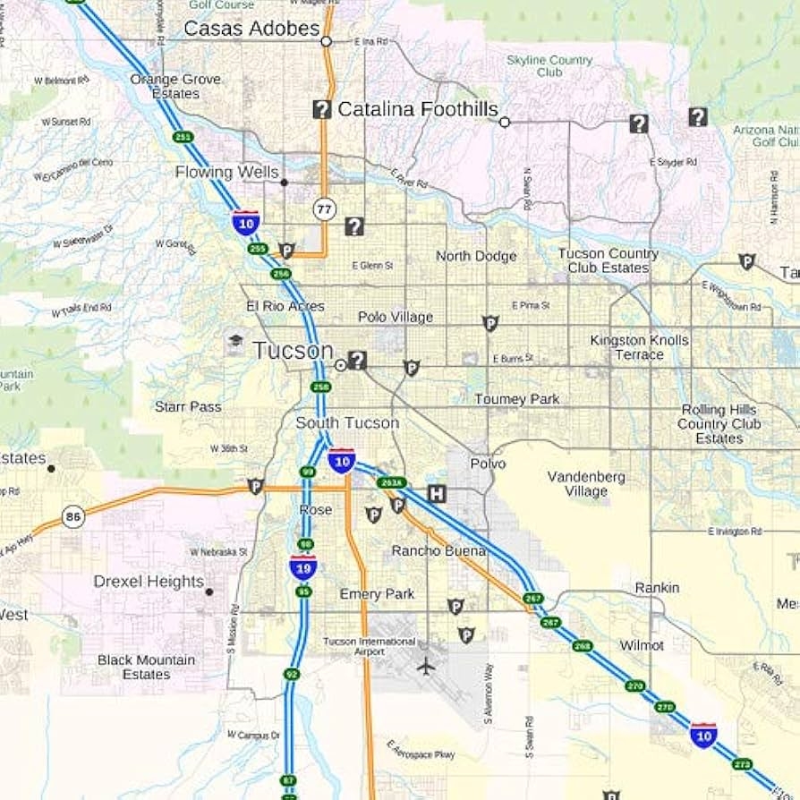 Pima County Arizona 48 X 36 Paper Wall Map Amazon ca Everything Else