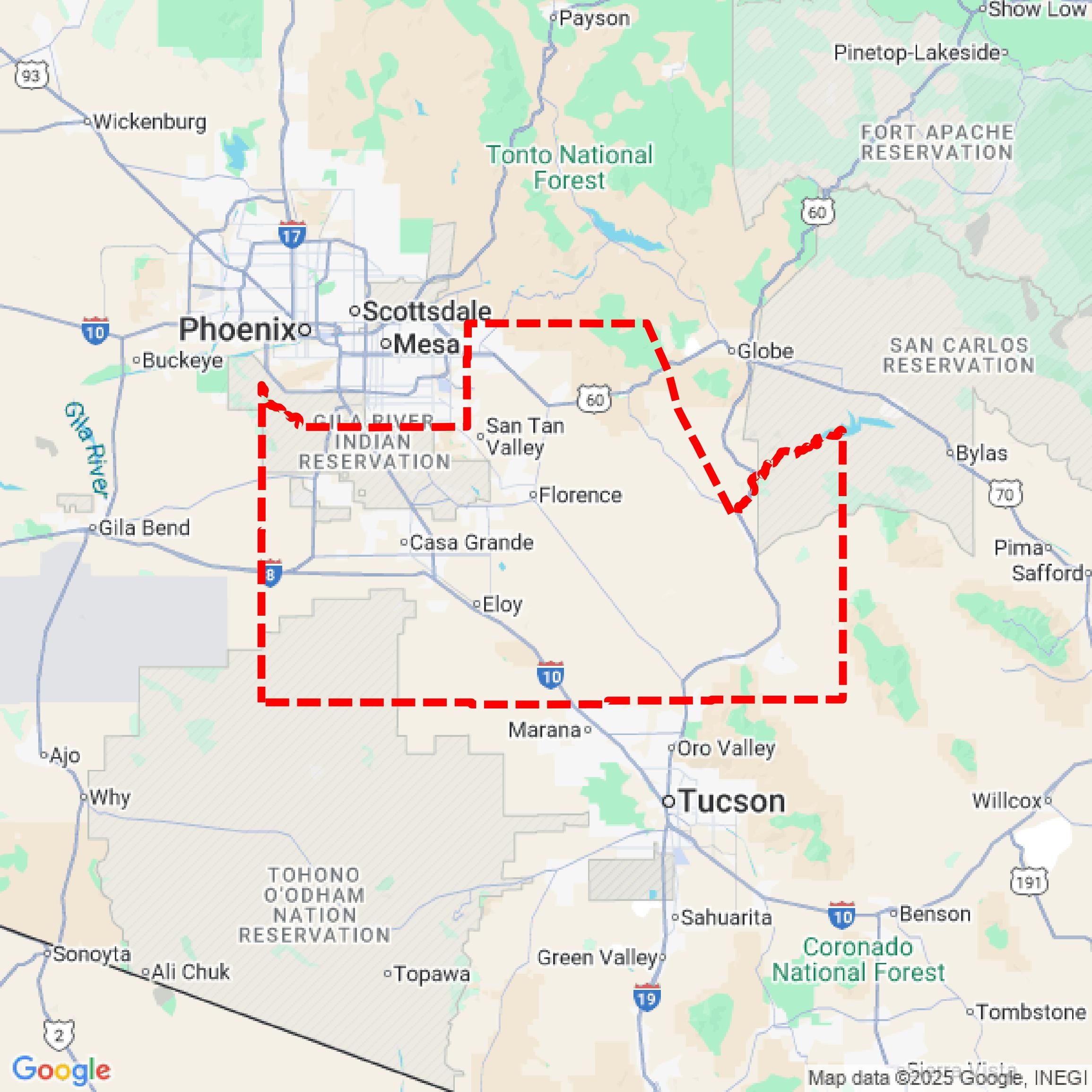 map of pinal county arizona