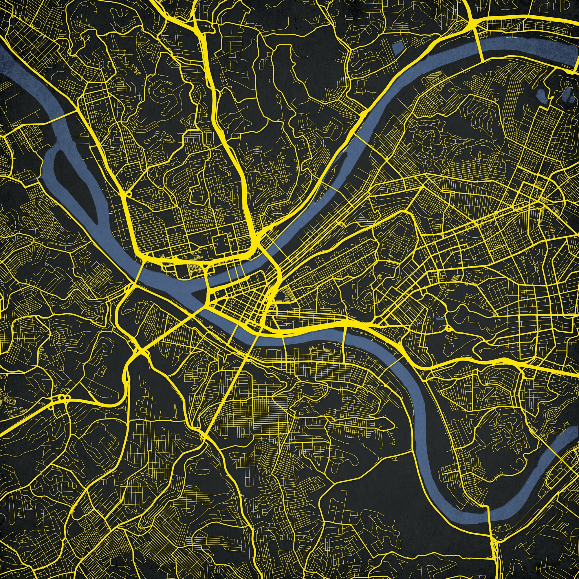 Pittsburgh Pennsylvania Map Art City Prints Pittsburgh Pennsylvania Map Art City Prints