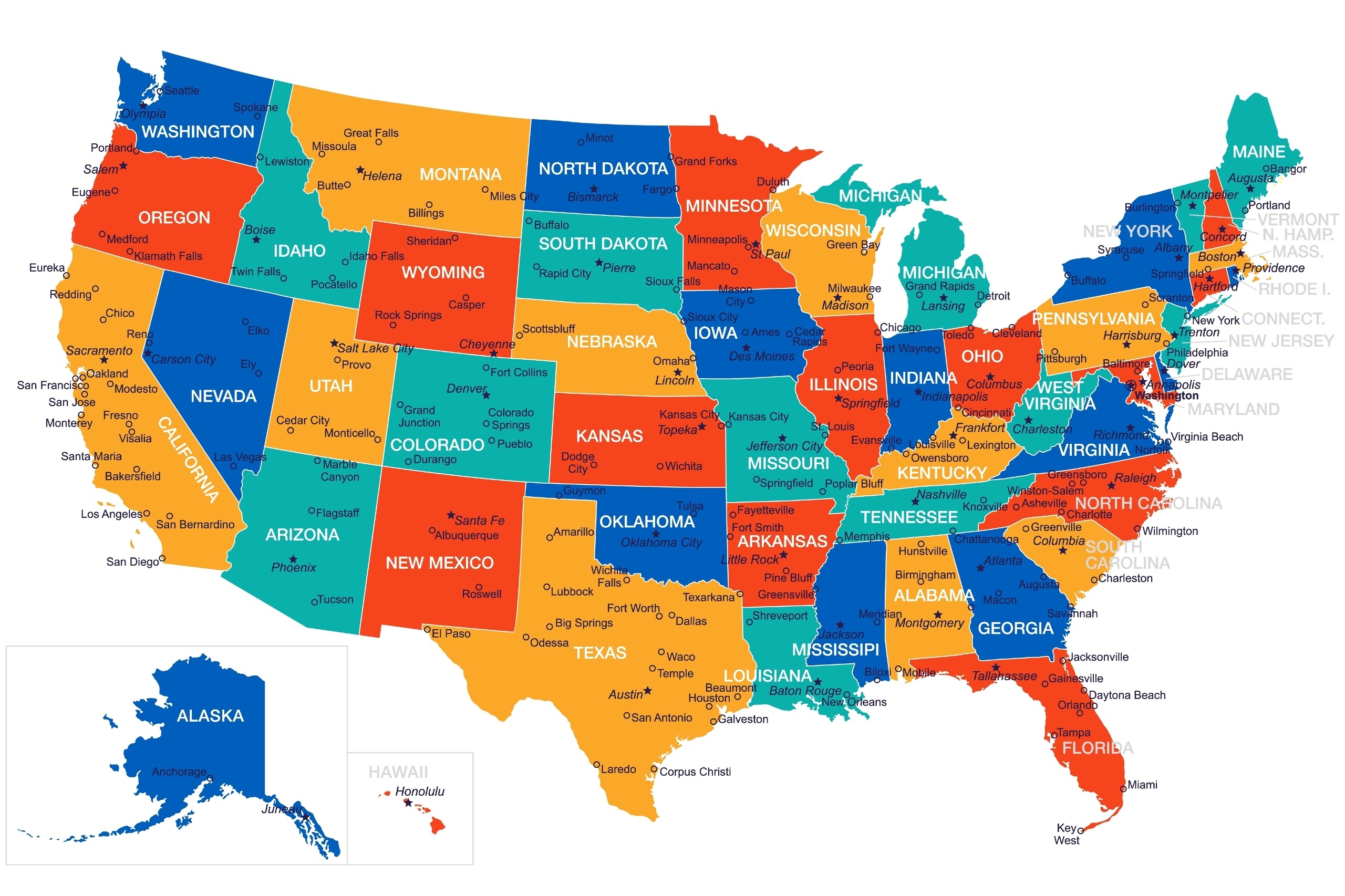 Political Map Of USA Colored State Map Mappr Political Map Of USA Colored State Map Mappr