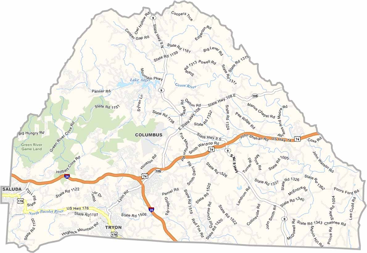 Polk County Map North Carolina US County Maps