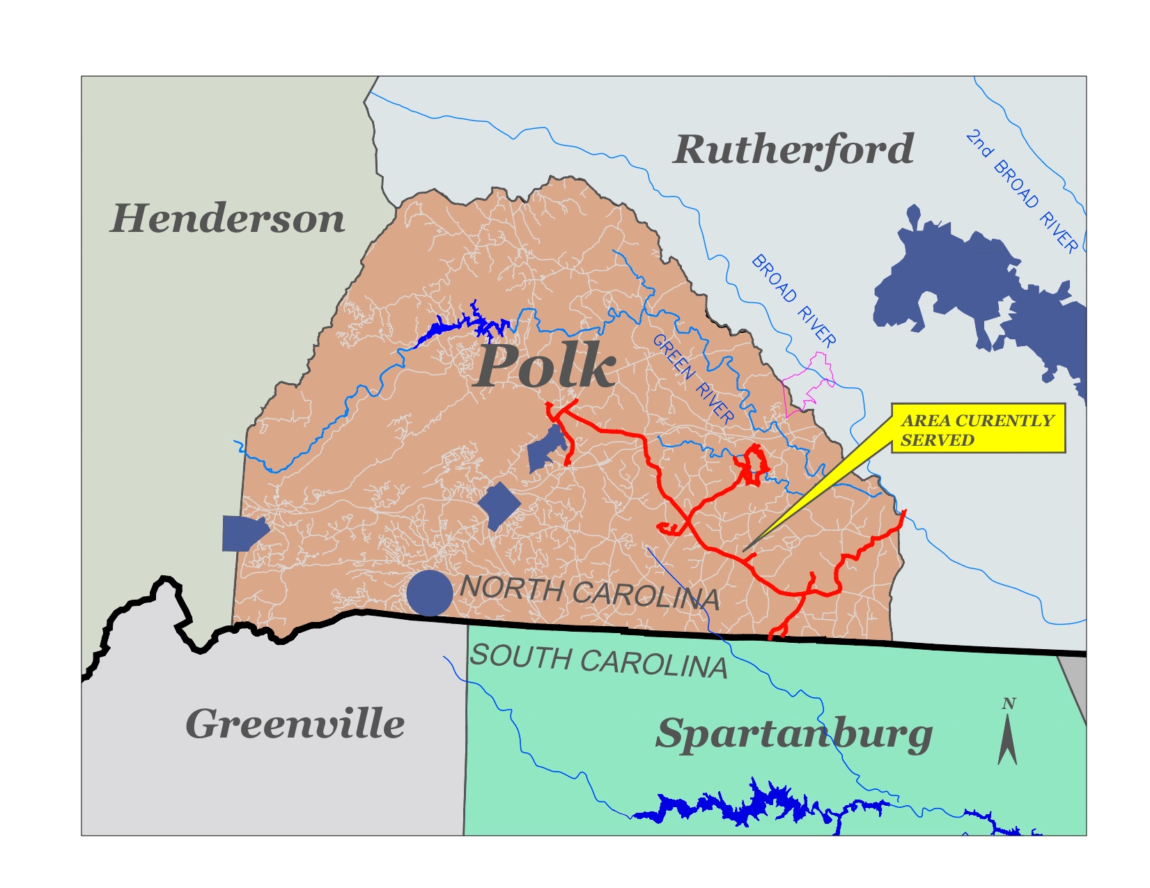 polk county north carolina map