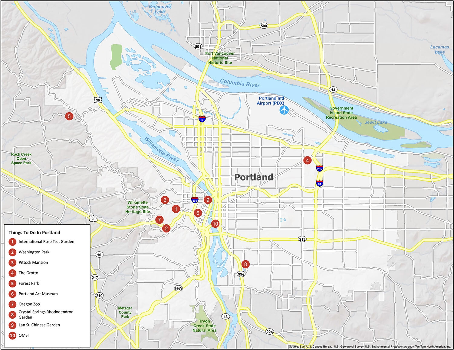 Portland Oregon Map GIS Geography