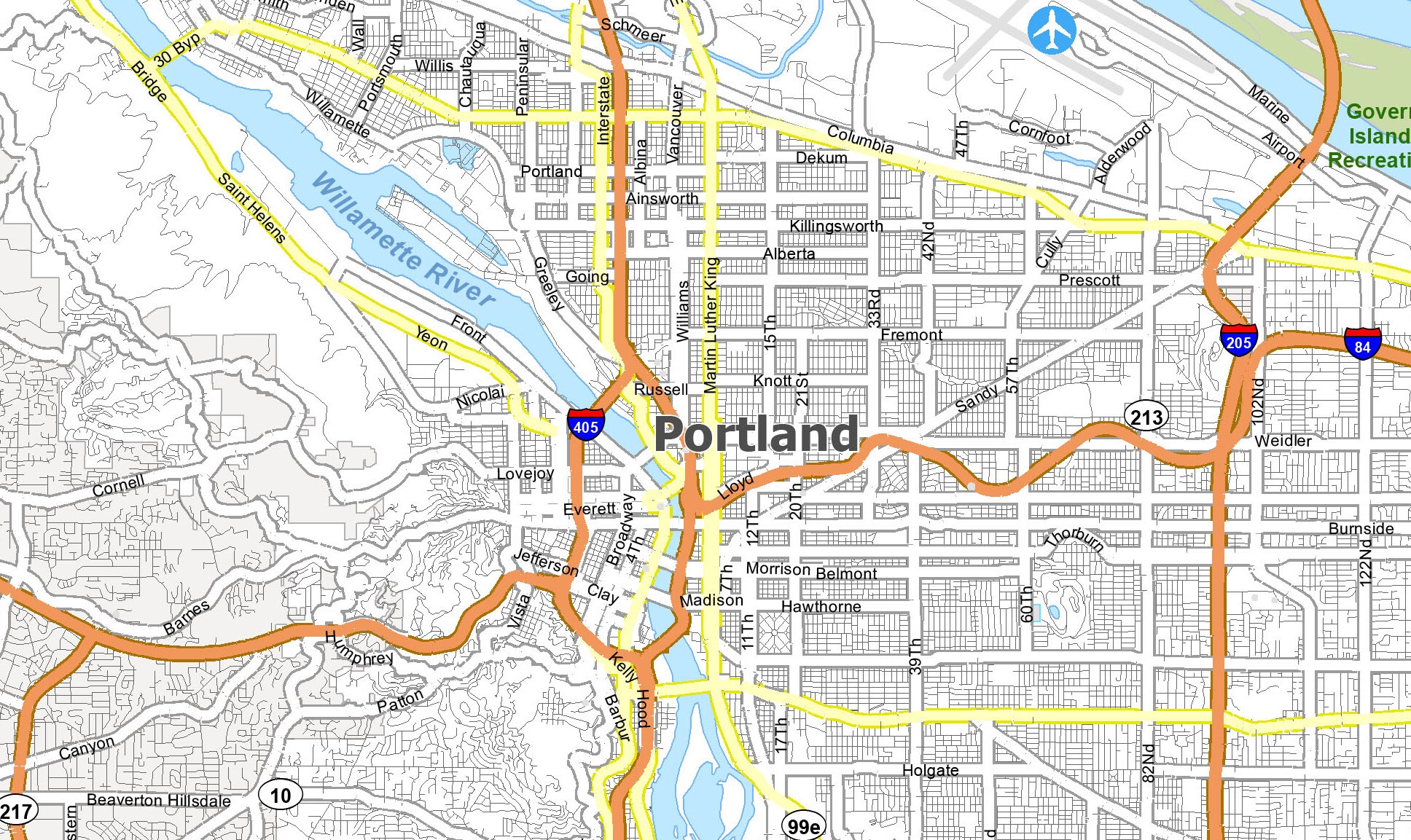 Portland Oregon Map GIS Geography