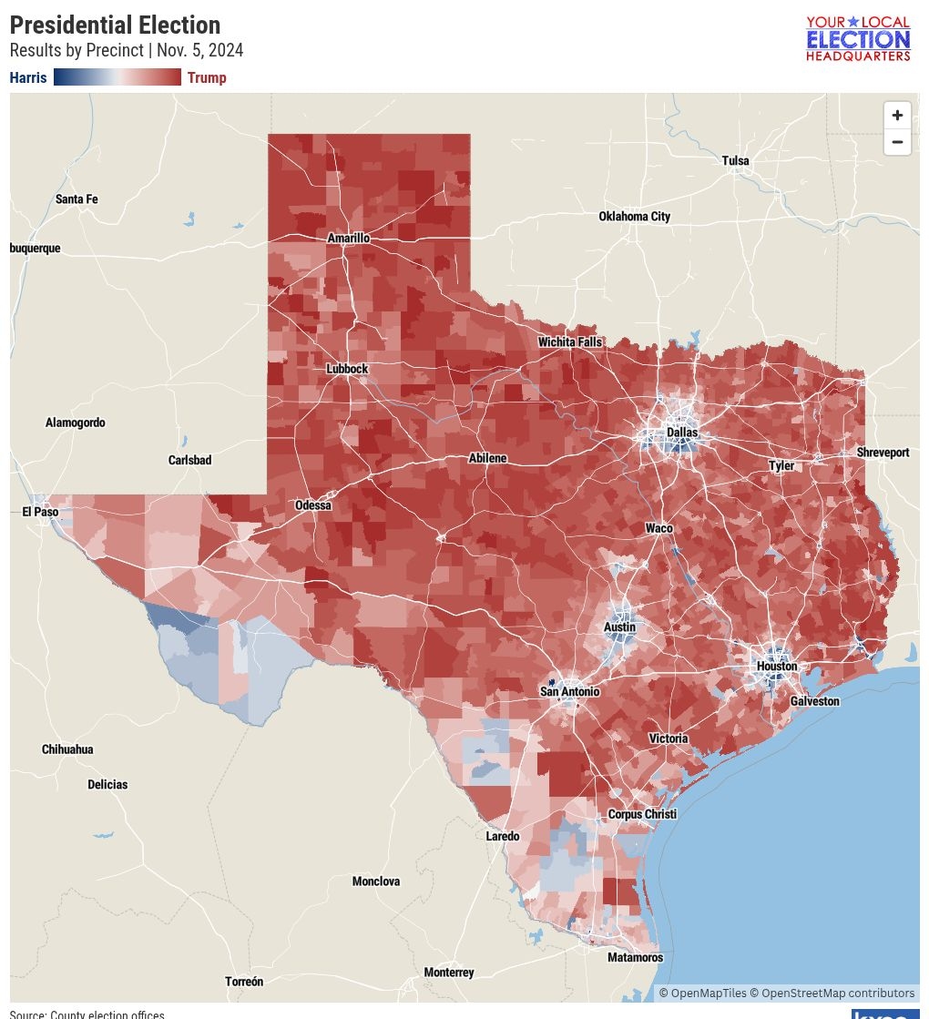 Precinct by precinct Breakdown Of How Texas Voted In The 2024 Election