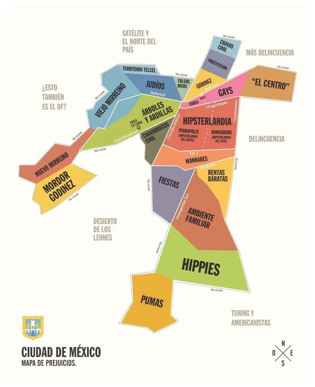 Prejudice Map Of Mexico City Casa De Chiles