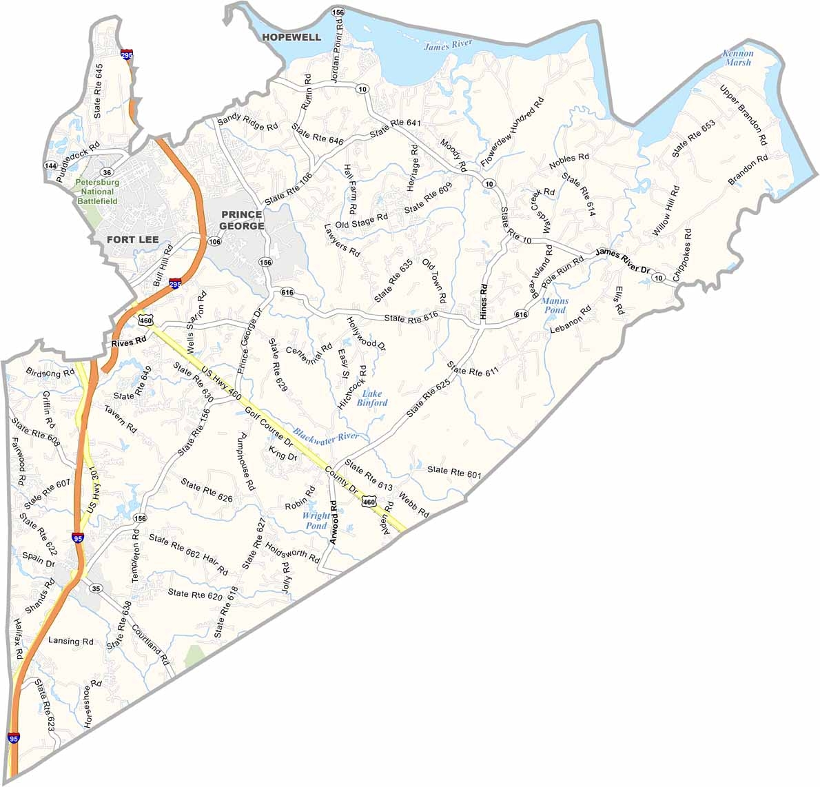 prince george county map prince george county map