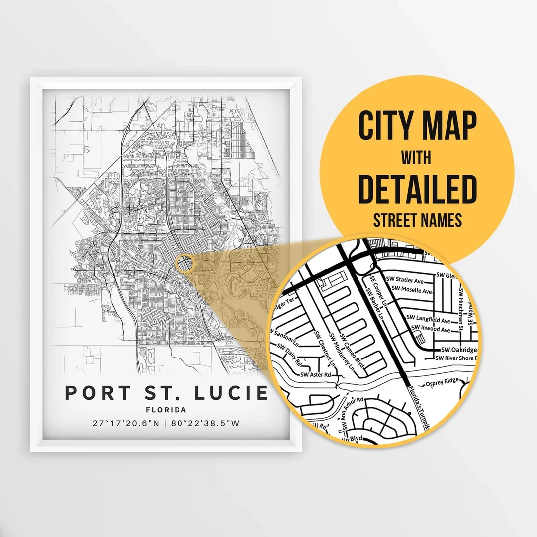 Printable Map Of Port St Lucie Florida USA With Street Names Instant Download City Map Travel Gift City Poster Road Map Print Etsy Denmark Printable Map Of Port St Lucie Florida USA With Street Names Instant Download City Map Travel Gift City Poster Road Map Print Etsy Denmark