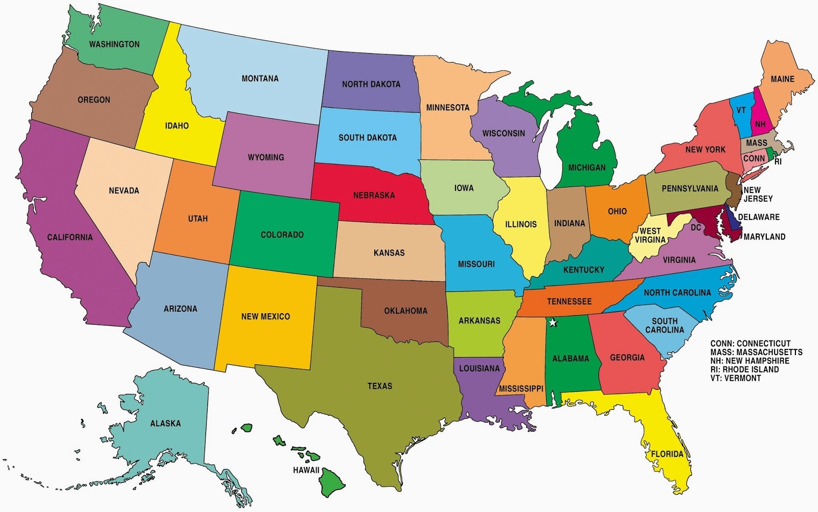 Printable Map Of USA
