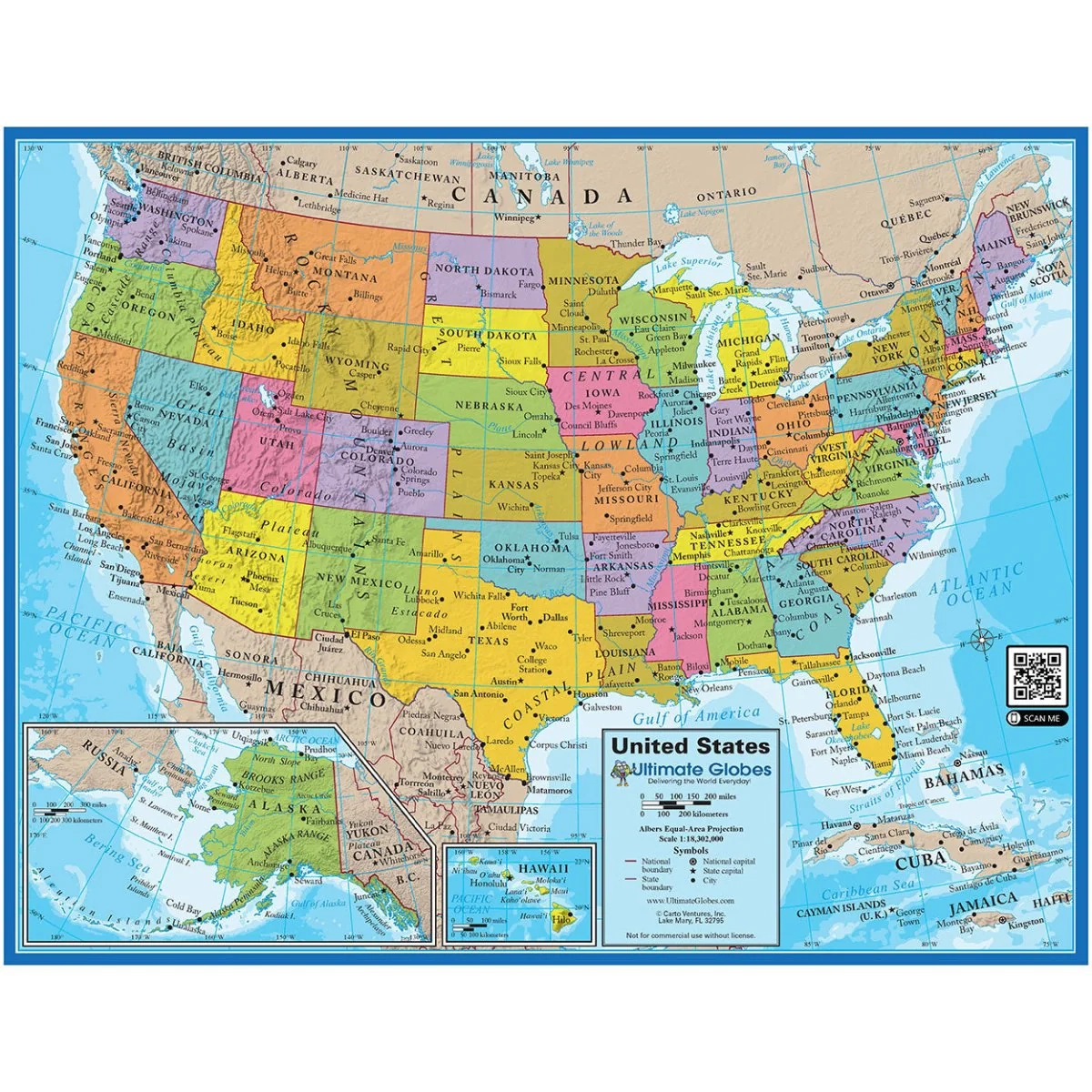 Printable USA Map For Education Ultimate Globes US Map