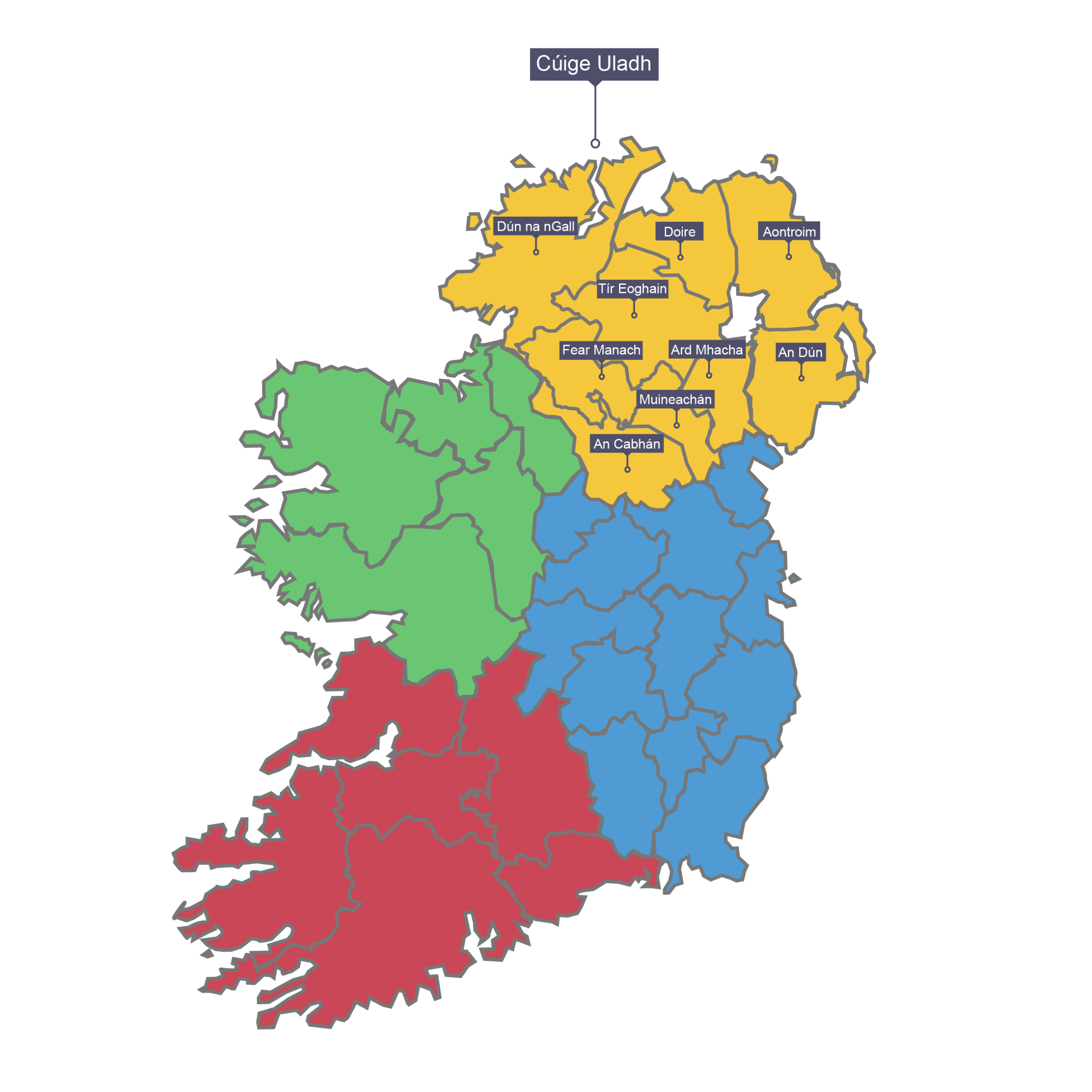 Provinces Of Ireland Counties And Countries GCSE Irish Learners CCEA Revision BBC Bitesize