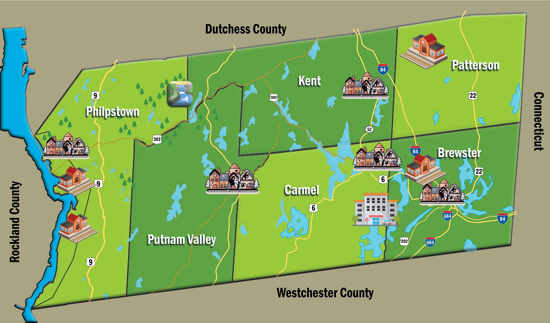putnam county new york map