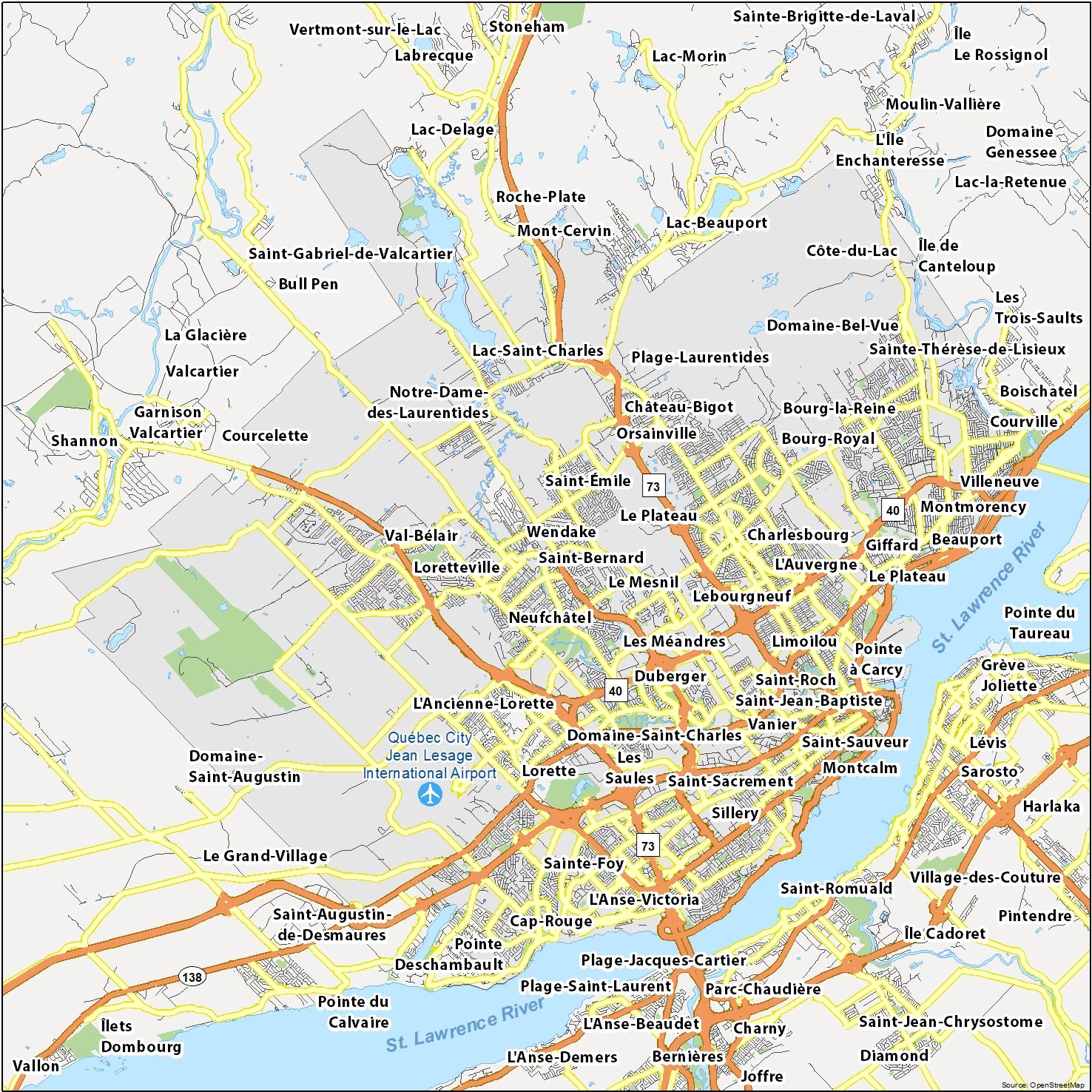 map of quebec city canada