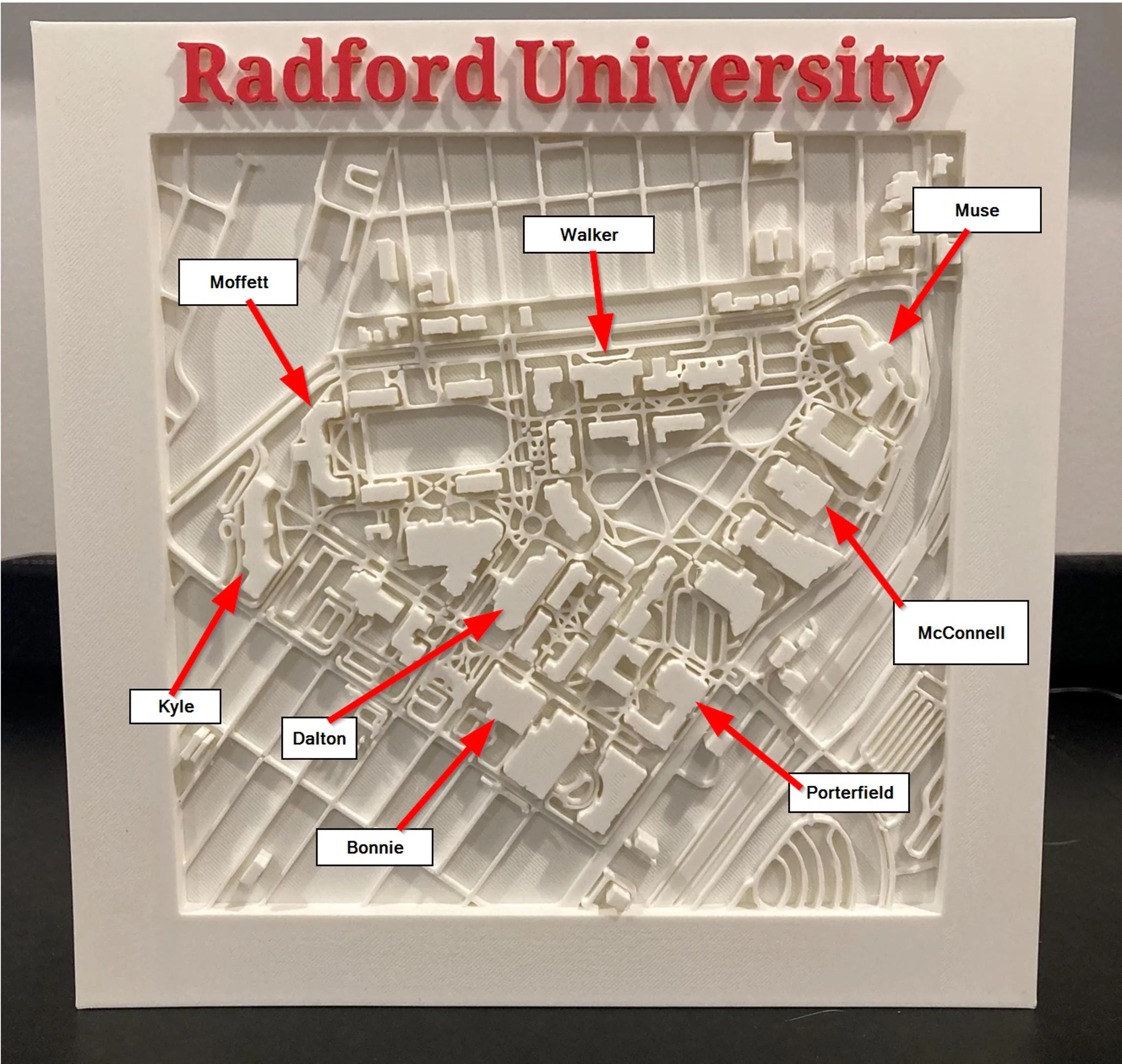 Radford University Campus Map Unique College Gift Etsy