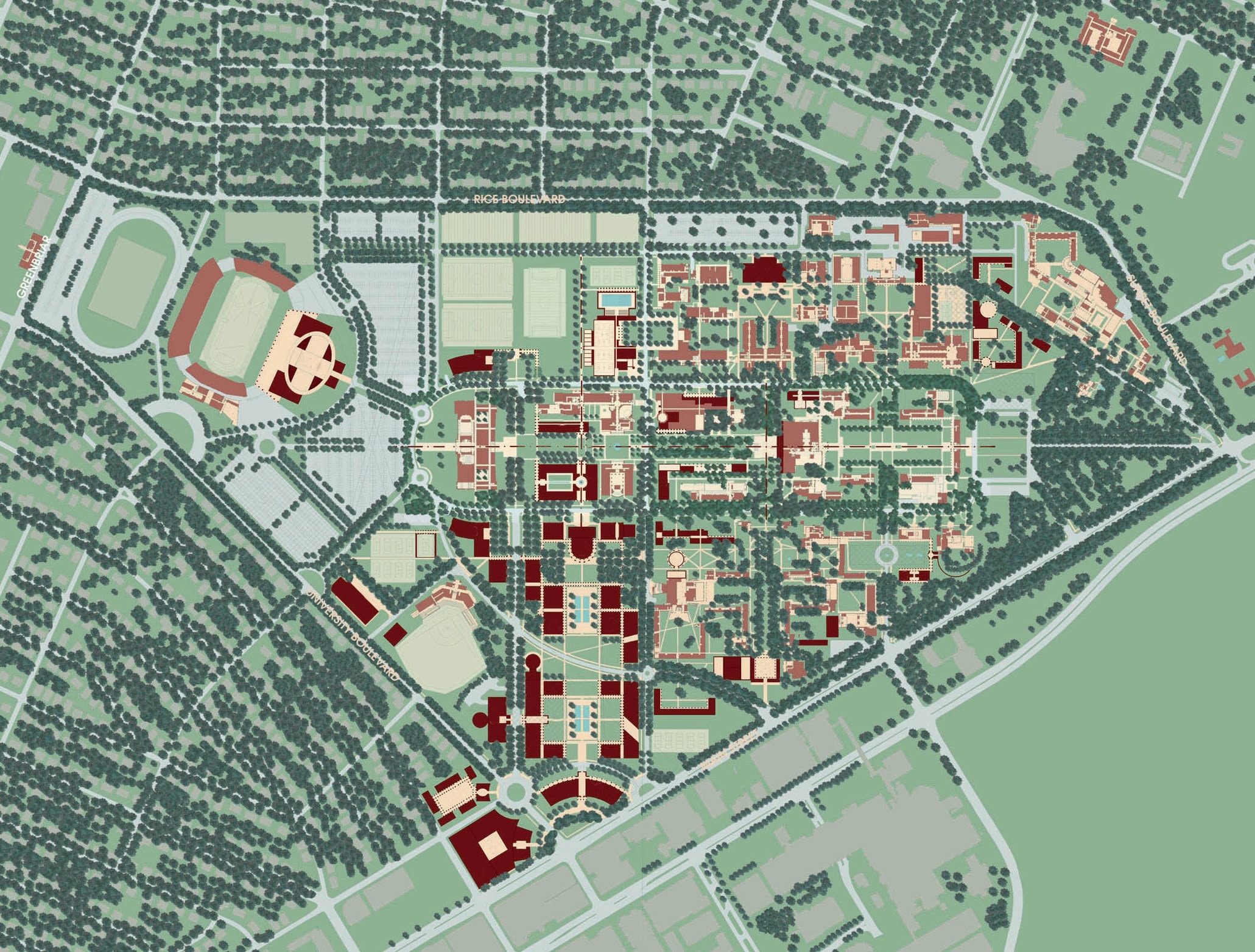 rice university map of campus
