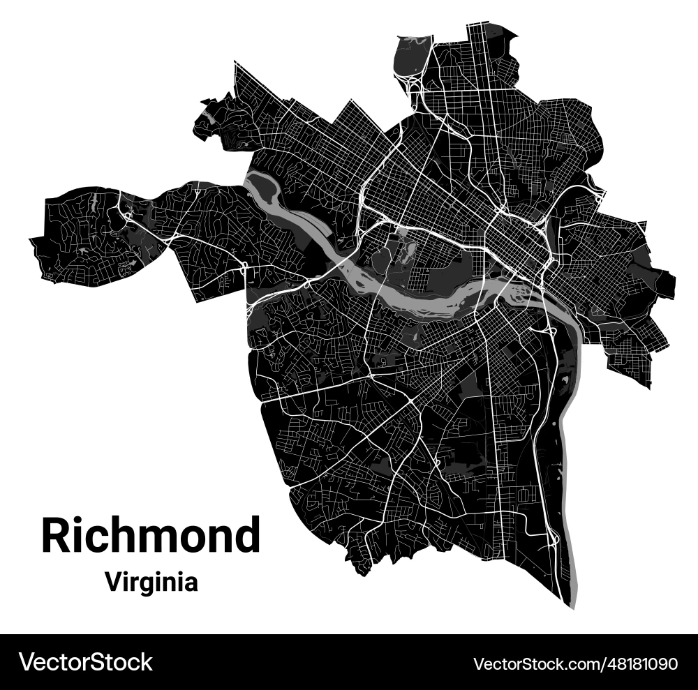 Richmond City Map Capital Of The Usa State Royalty Free Vector VectorStock Richmond City Map Capital Of The Usa State Royalty Free Vector VectorStock