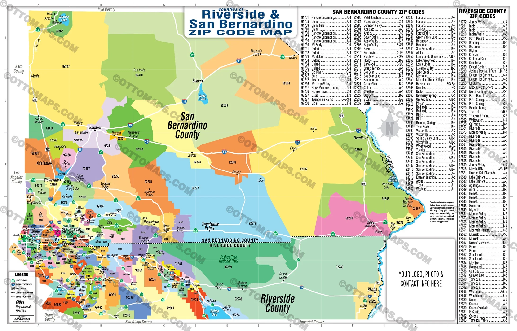 Riverside And San Bernardino Counties Zip Code Map FILES PDF And A Otto Maps