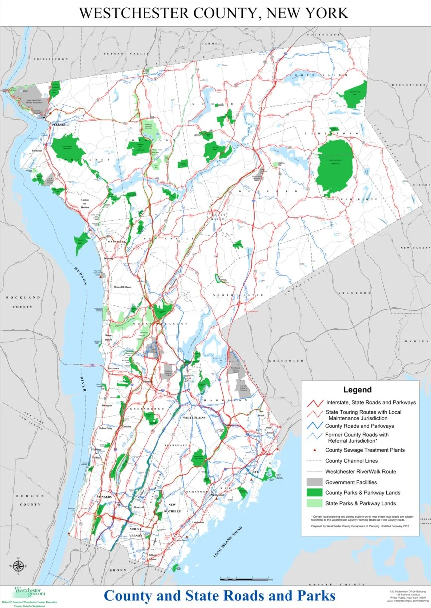 Road And Parklands Map Of Westchester County New York By Avenza Systems Inc Avenza Maps