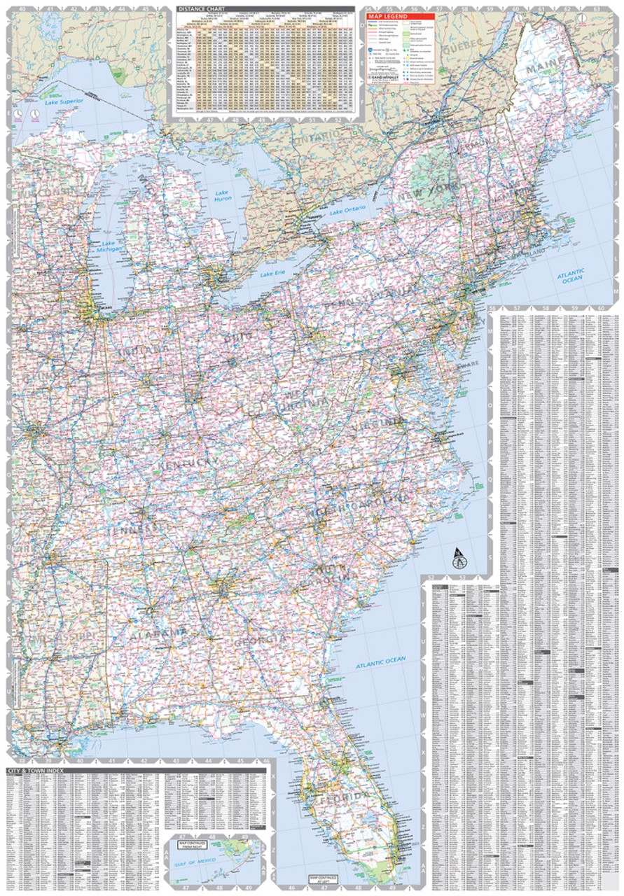 Road Map Of Eastern US A Guide Rand McNally Publishing