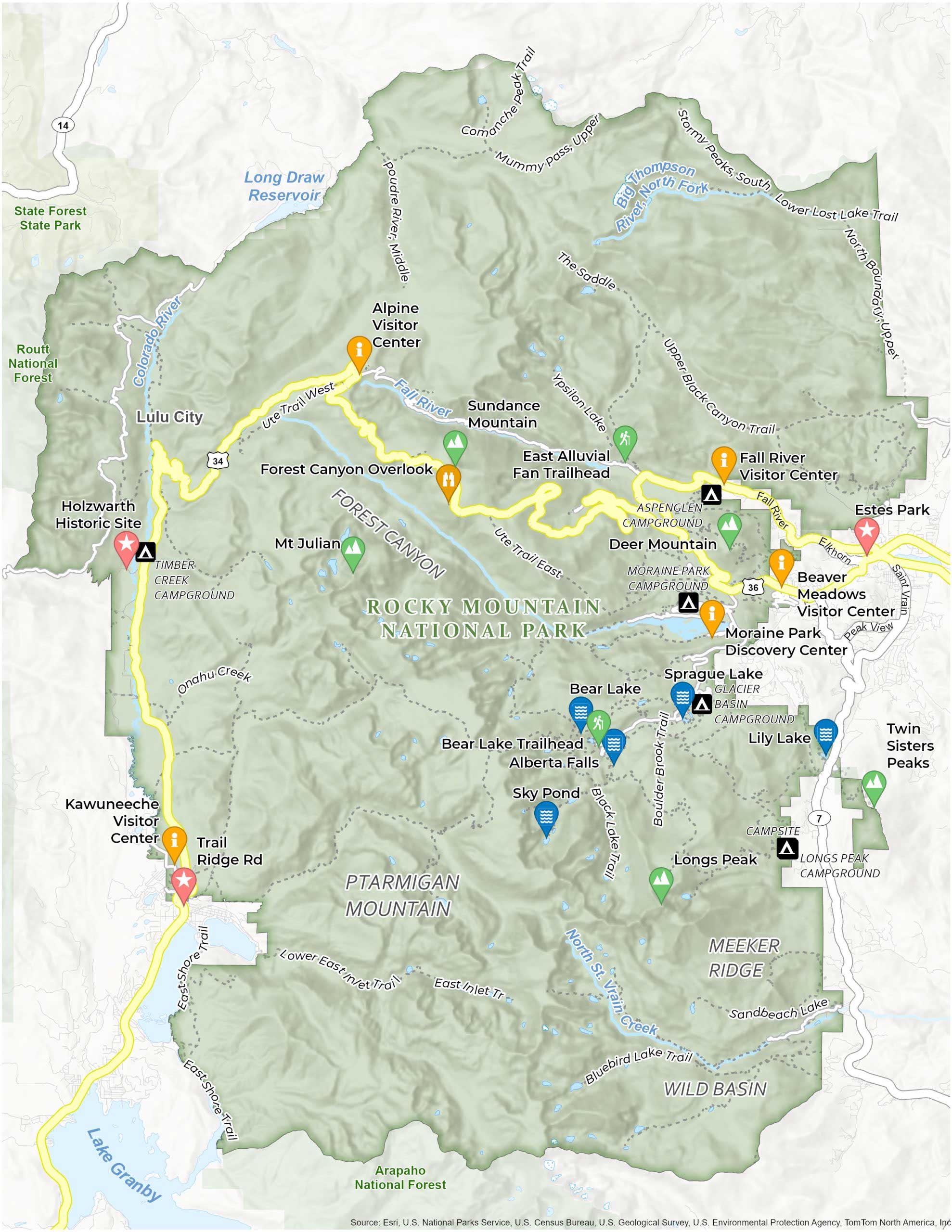 estes park city map estes park city map