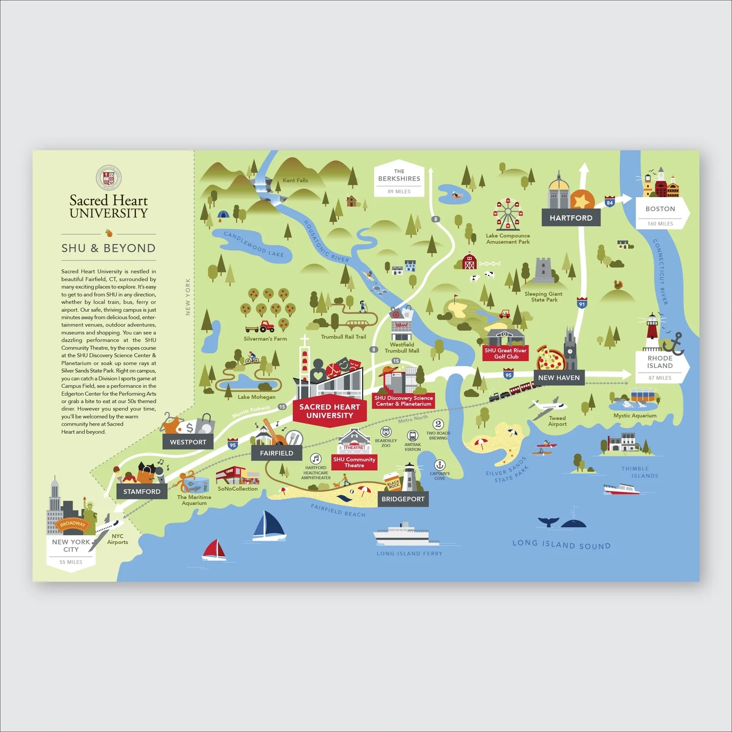 Sacred Heart University Tourism Map Cinder Design Co 