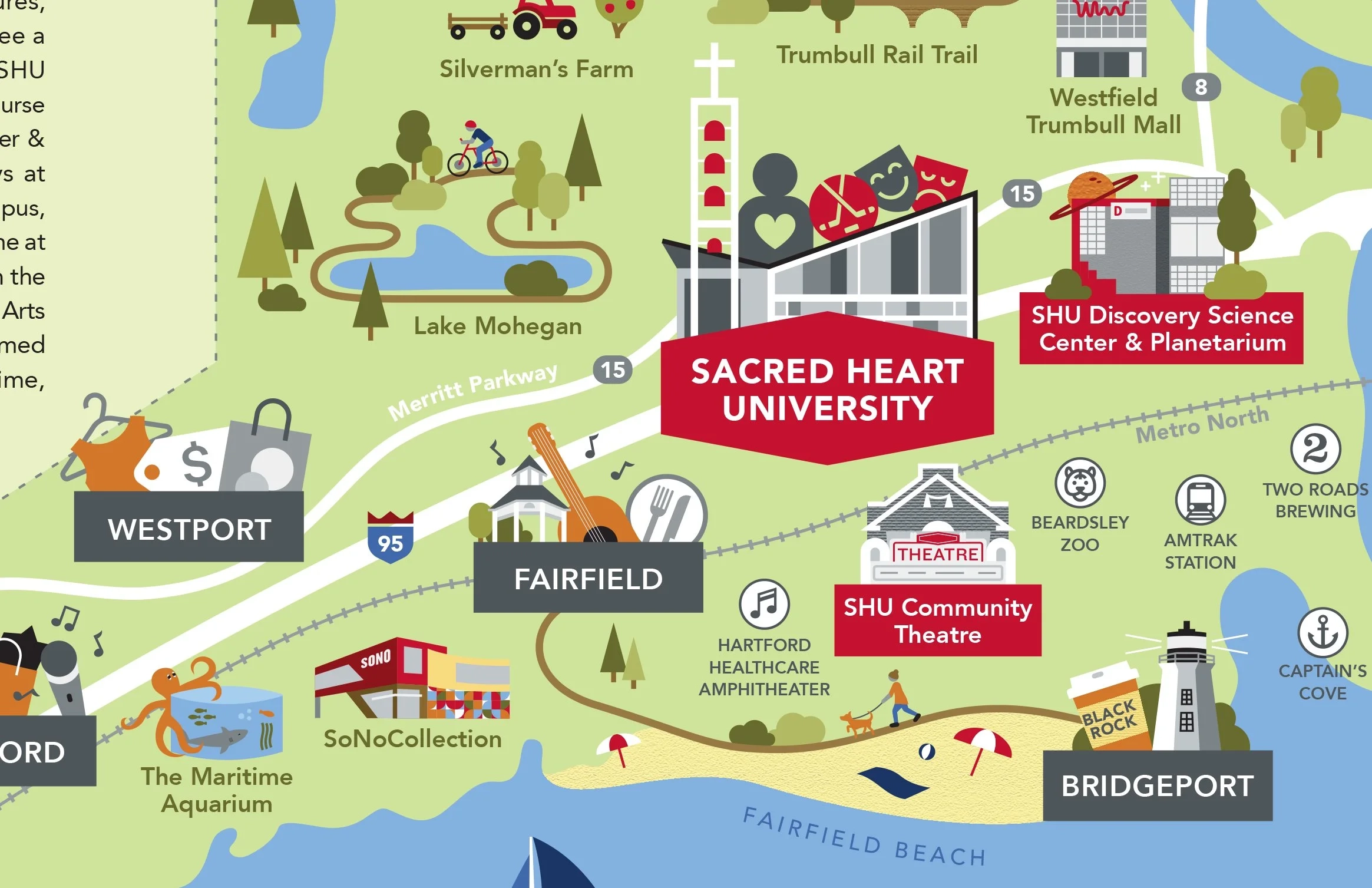 Sacred Heart University Tourism Map Cinder Design Co 