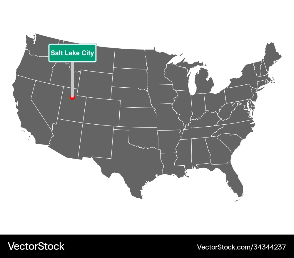 Salt Lake City Limit Sign And Map Usa Royalty Free Vector VectorStock