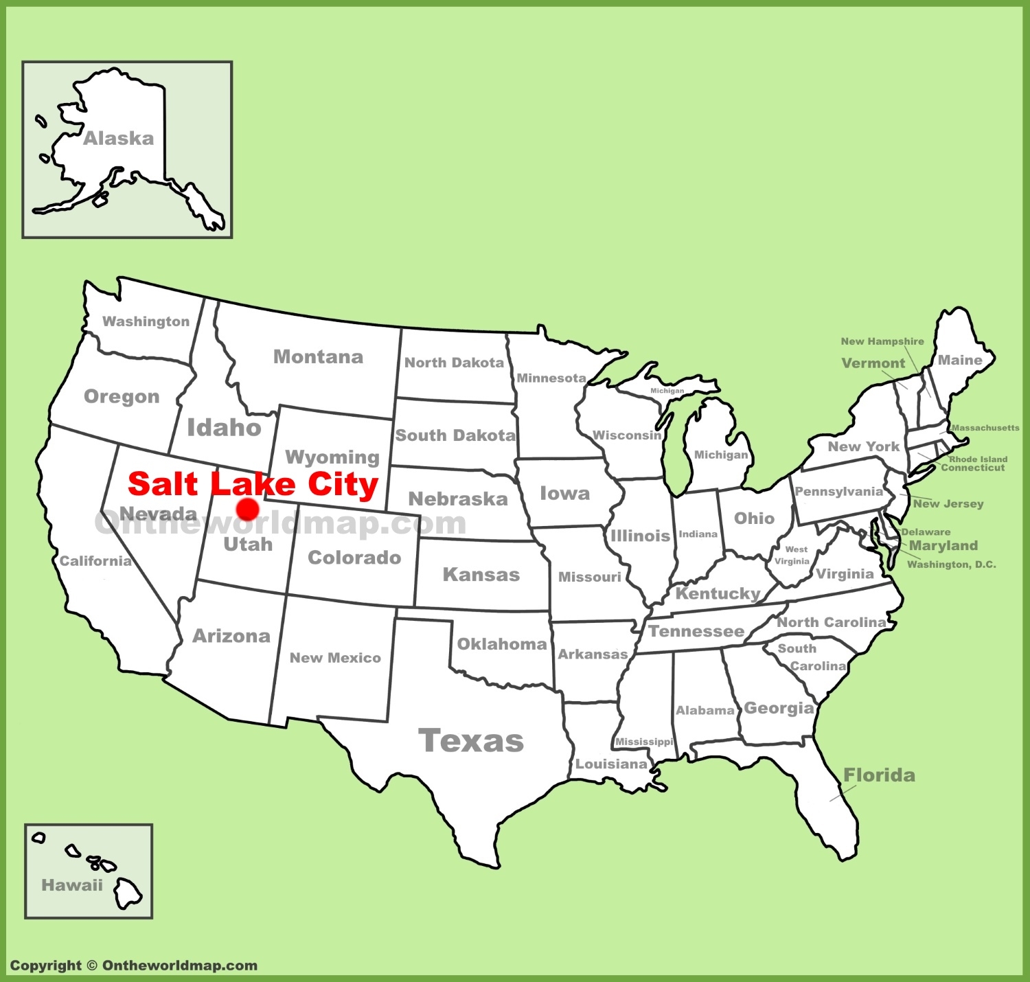 Salt Lake City Location On The U S Map Ontheworldmap Salt Lake City Location On The U S Map Ontheworldmap