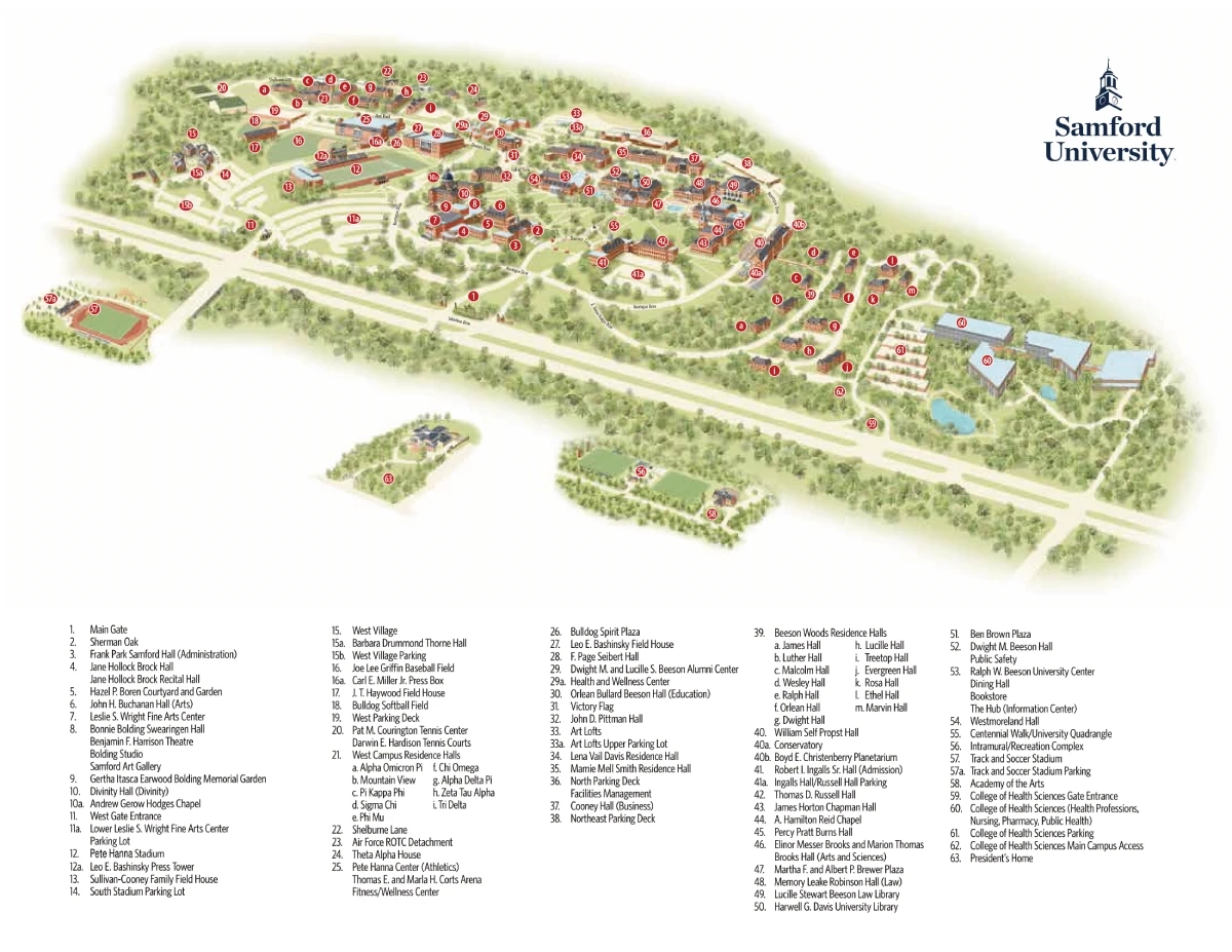 Samford University Campus Map 2024 All Maps