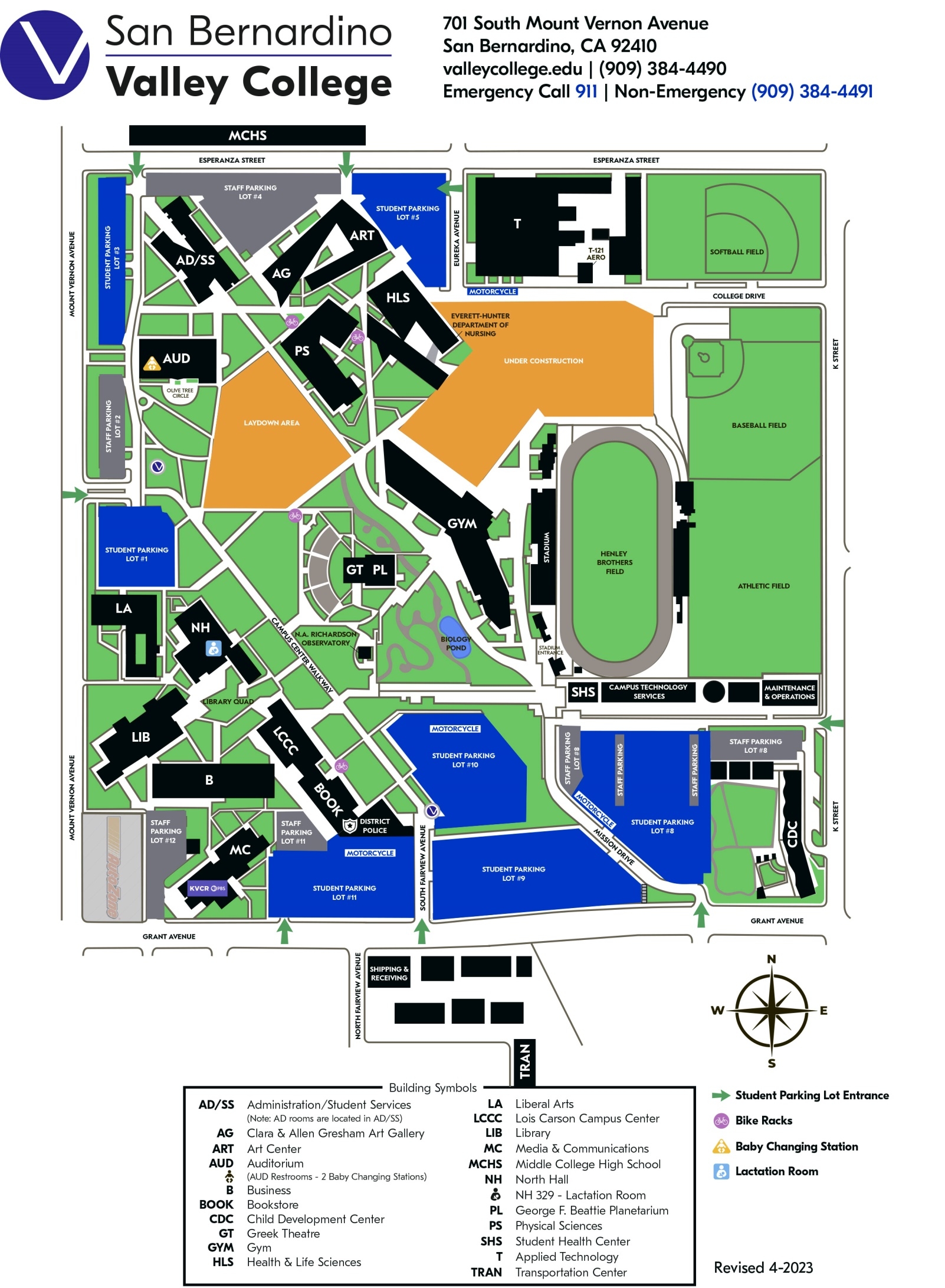 San Bernardino Valley College Campus Map Ontheworldmap