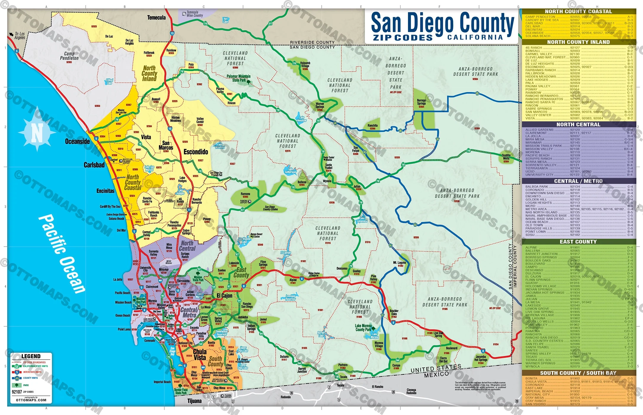 county map of san diego