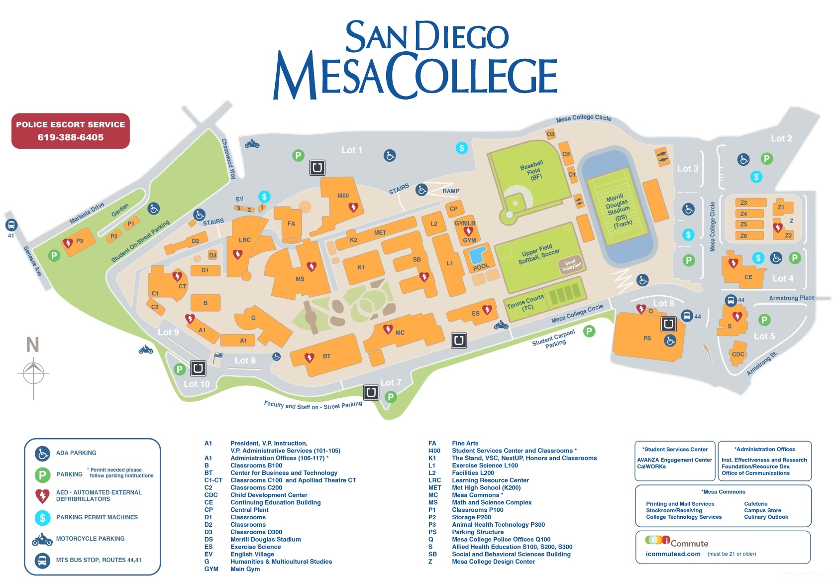 San Diego Mesa College Campus Map Ontheworldmap San Diego Mesa College Campus Map Ontheworldmap