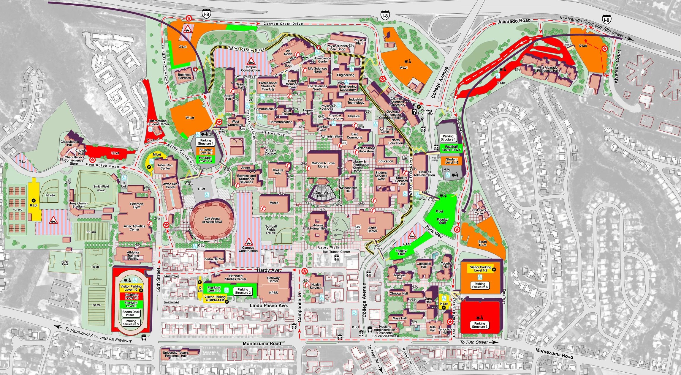 San Diego State University Campus Map San Diego State University Campus Map
