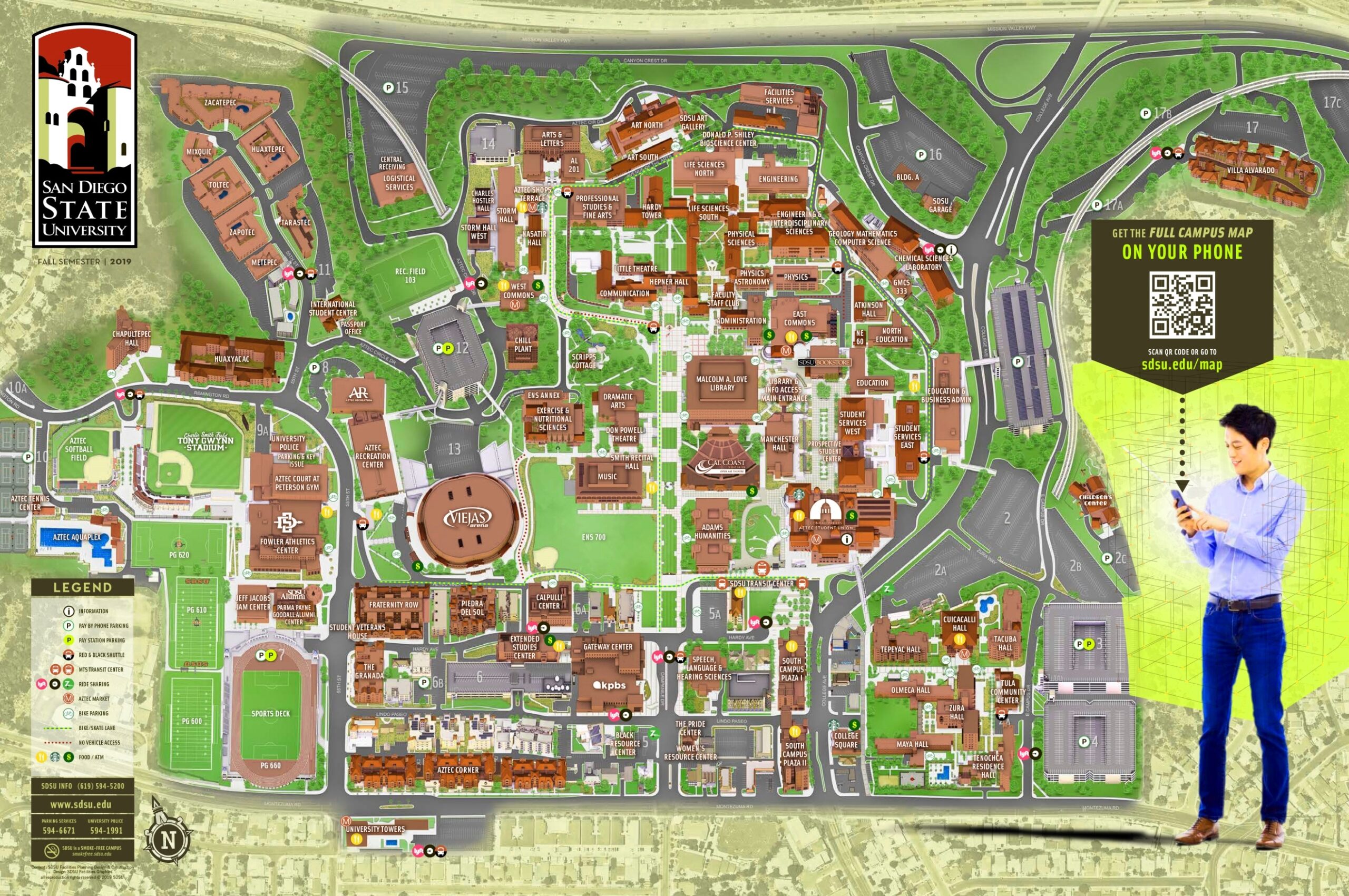 San Diego State University SDSU Campus Map Ontheworldmap