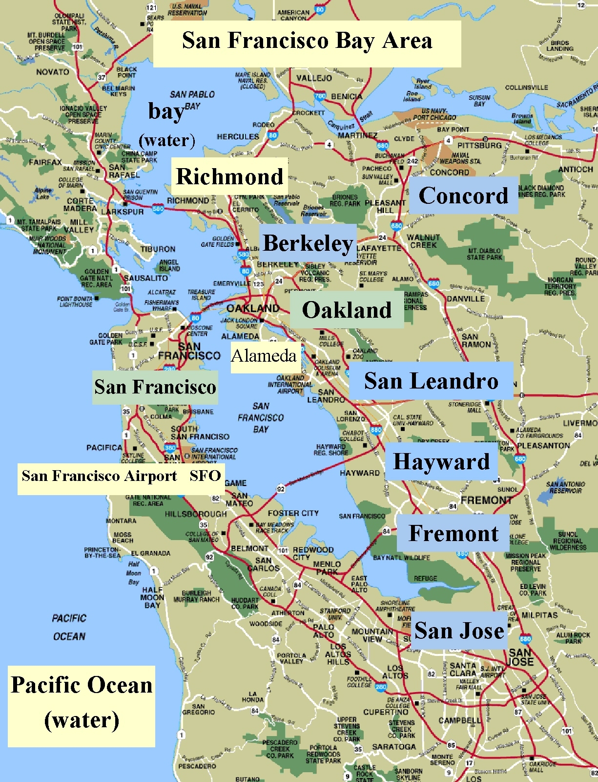 SanFrancisco Bay Area And California Maps English 4 Me 2