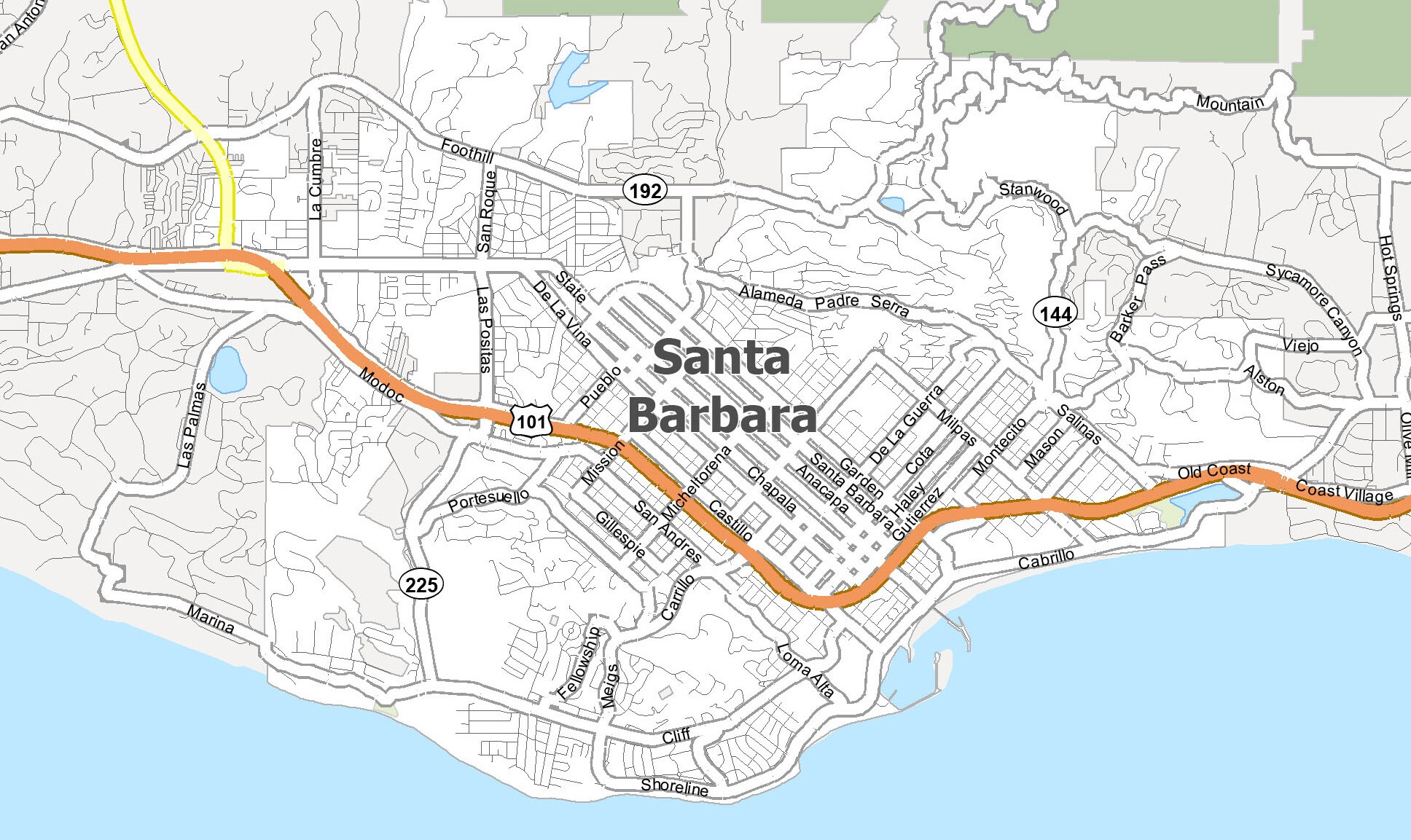 Santa Barbara California Map GIS Geography