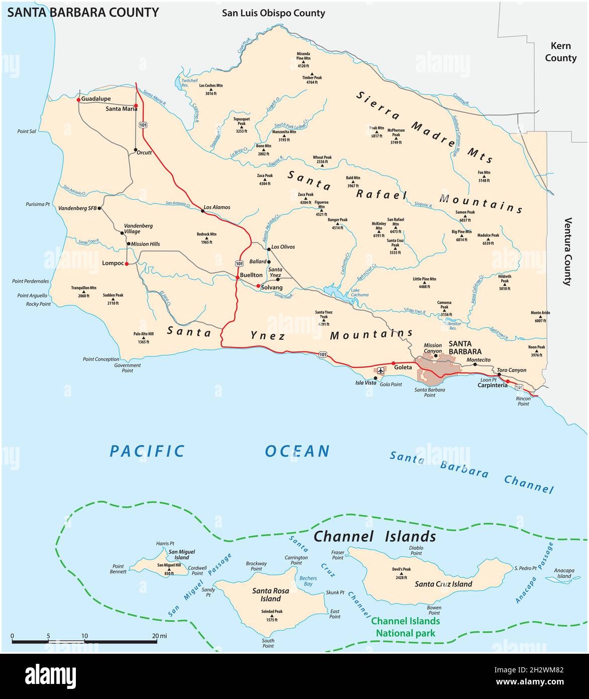 santa barbara county map santa barbara county map