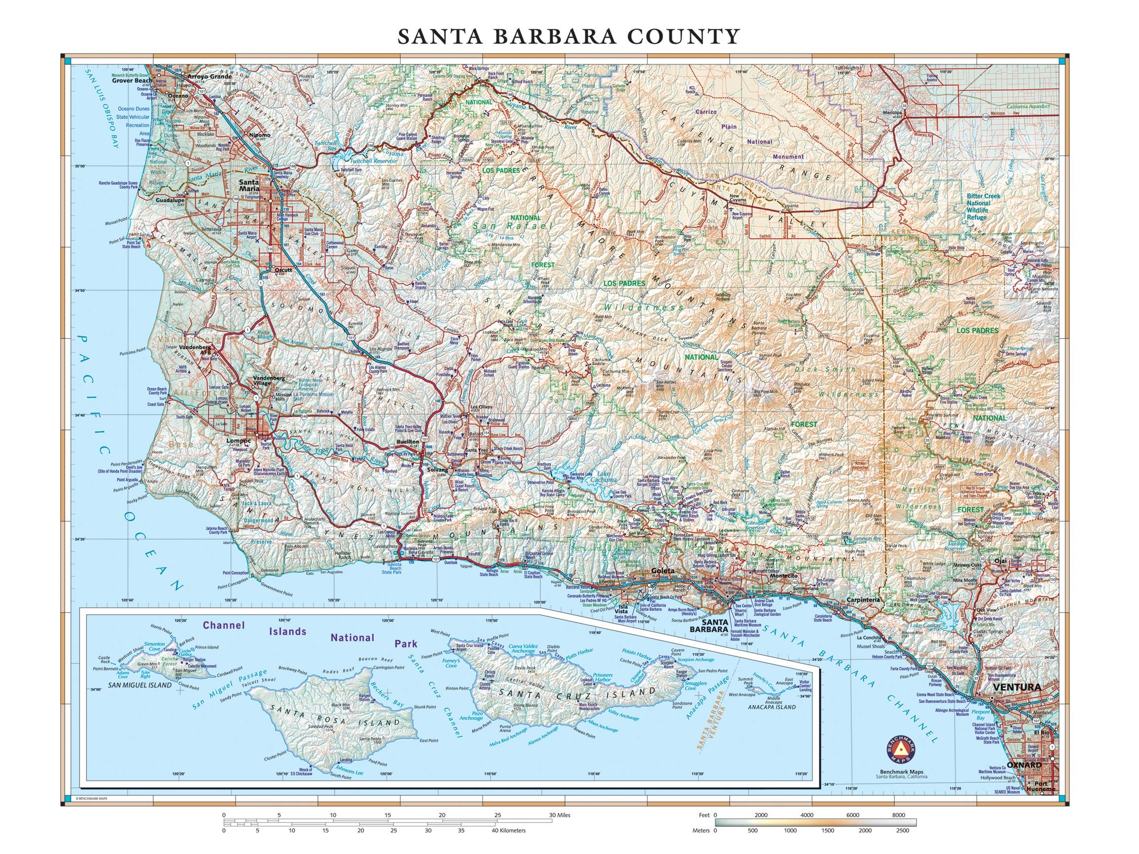 Santa Barbara County Wall Map Recreation Atlases Maps Of The American West And Beyond Santa Barbara County Wall Map Recreation Atlases Maps Of The American West And Beyond
