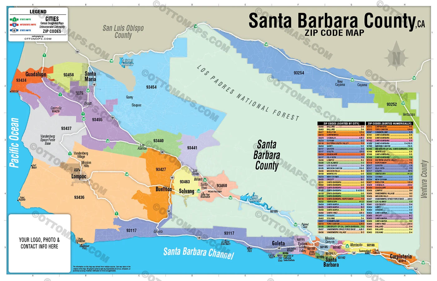 santa barbara county california map
