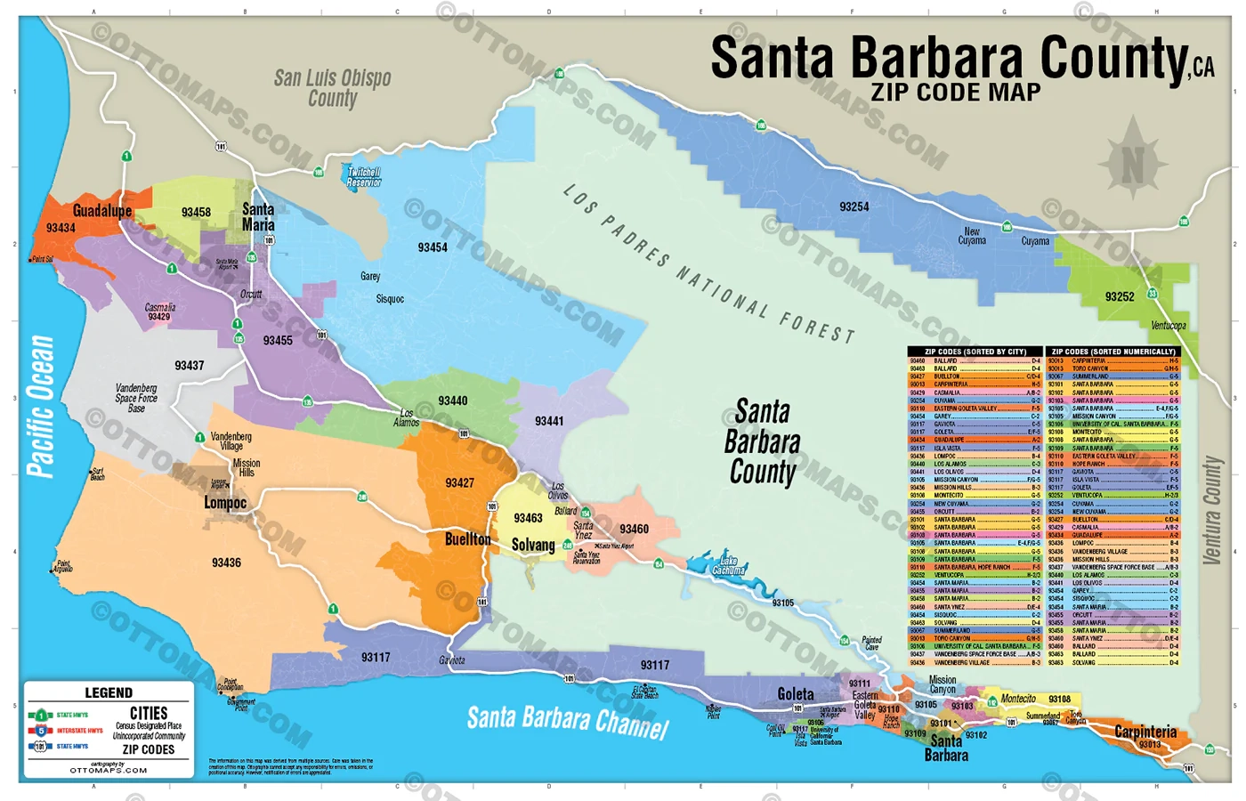 Santa Barbara County Zip Code Map CA FILES PDF And AI Files Edit Otto Maps Santa Barbara County Zip Code Map CA FILES PDF And AI Files Edit Otto Maps