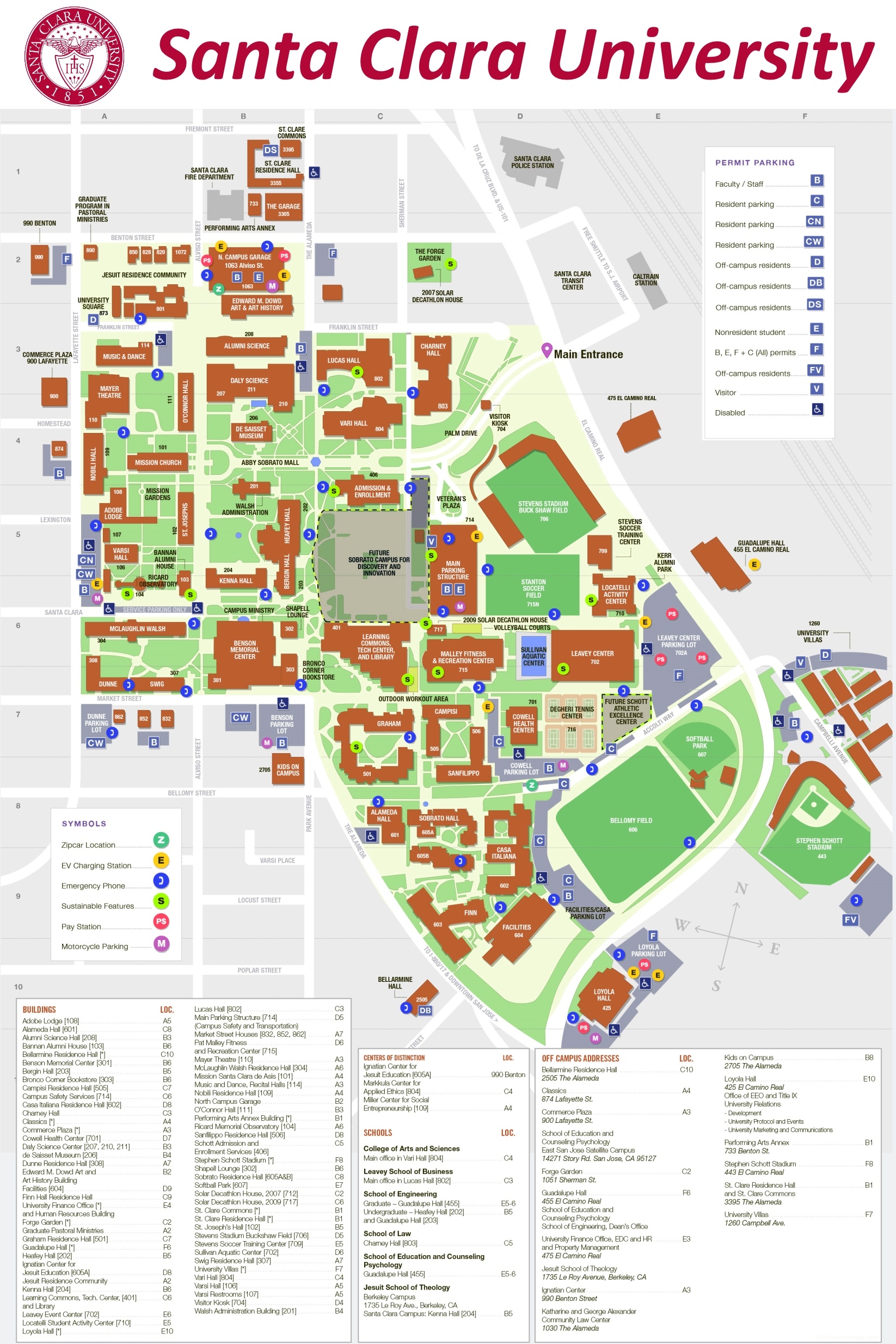 Santa Clara University Campus Map Ontheworldmap