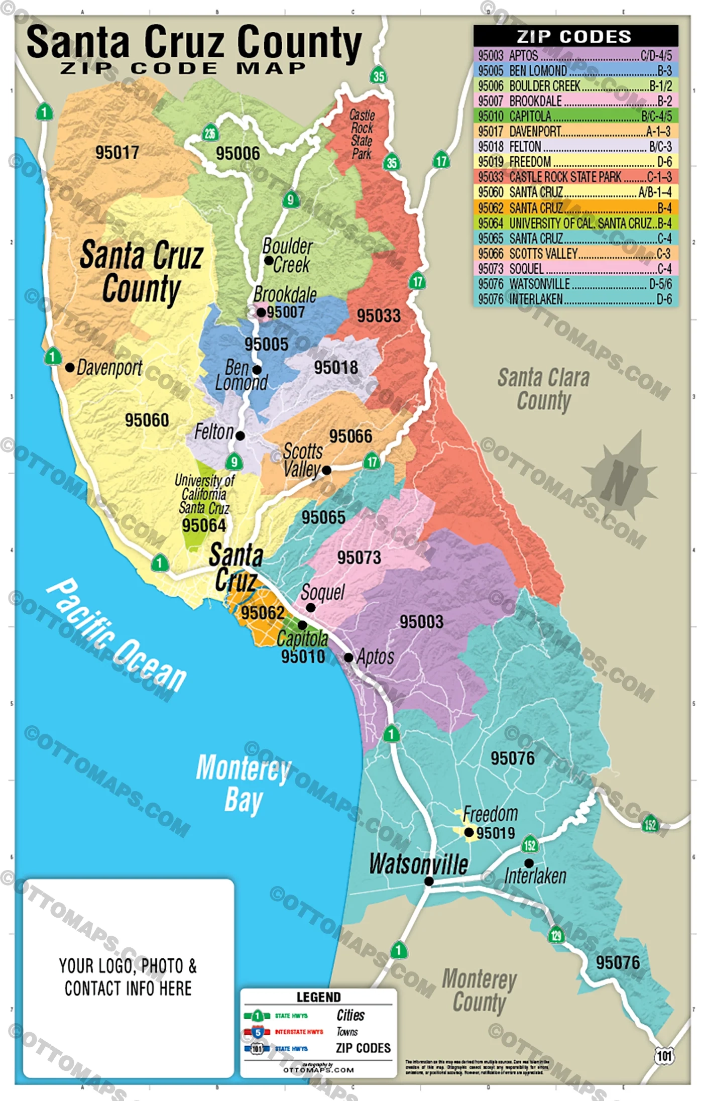Santa Cruz County Zip Code Map FILES PDF And AI Files Editable V Otto Maps Santa Cruz County Zip Code Map FILES PDF And AI Files Editable V Otto Maps