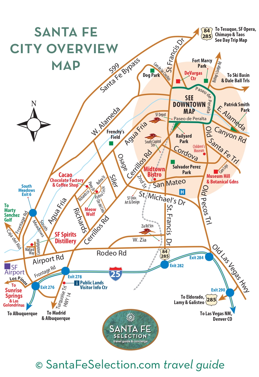 Santa Fe City Overview Map Santa Fe Selection Travel Guide Santa Fe City Overview Map Santa Fe Selection Travel Guide