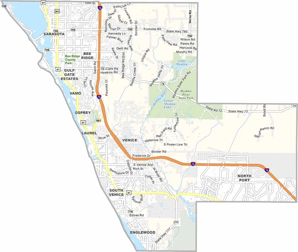 Sarasota County Map Florida US County Maps Sarasota County Map Florida US County Maps