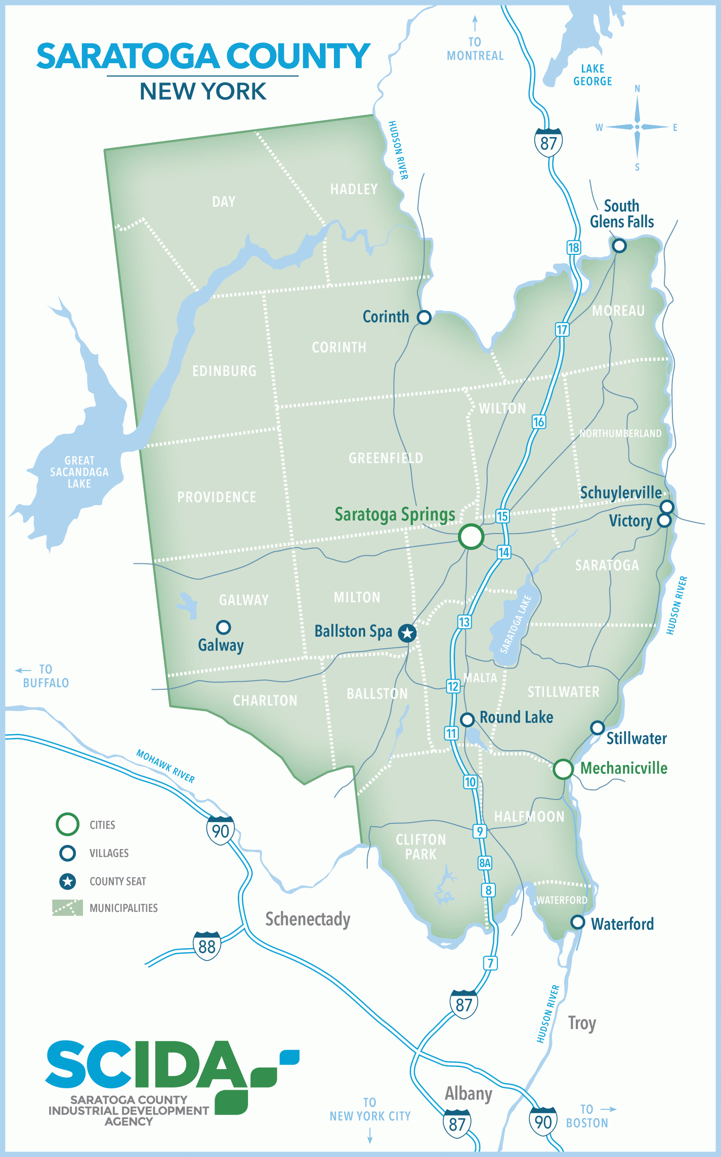 Saratoga County Map Saratoga County IDA